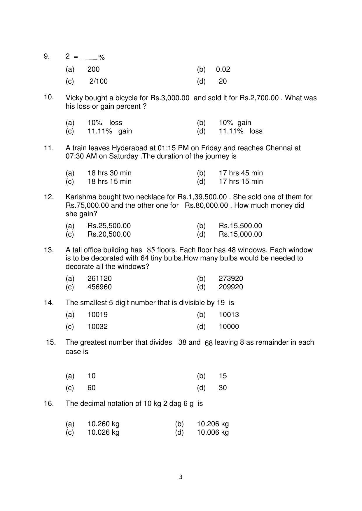 Sainik School (AISSEE) 2018 question papers for Class 6 Paper I - Page 3