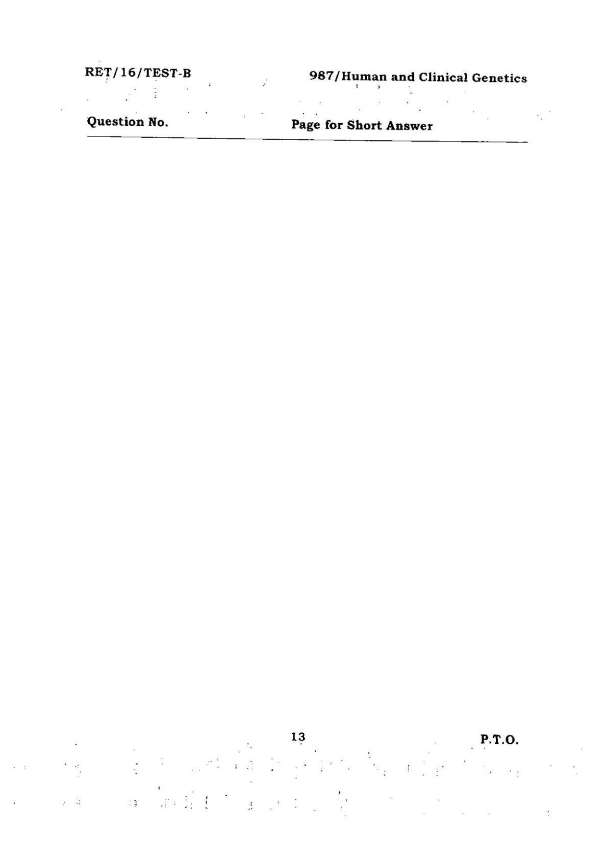 BHU RET Human And Clinical Genetics 2016 Question Paper  - Page 13