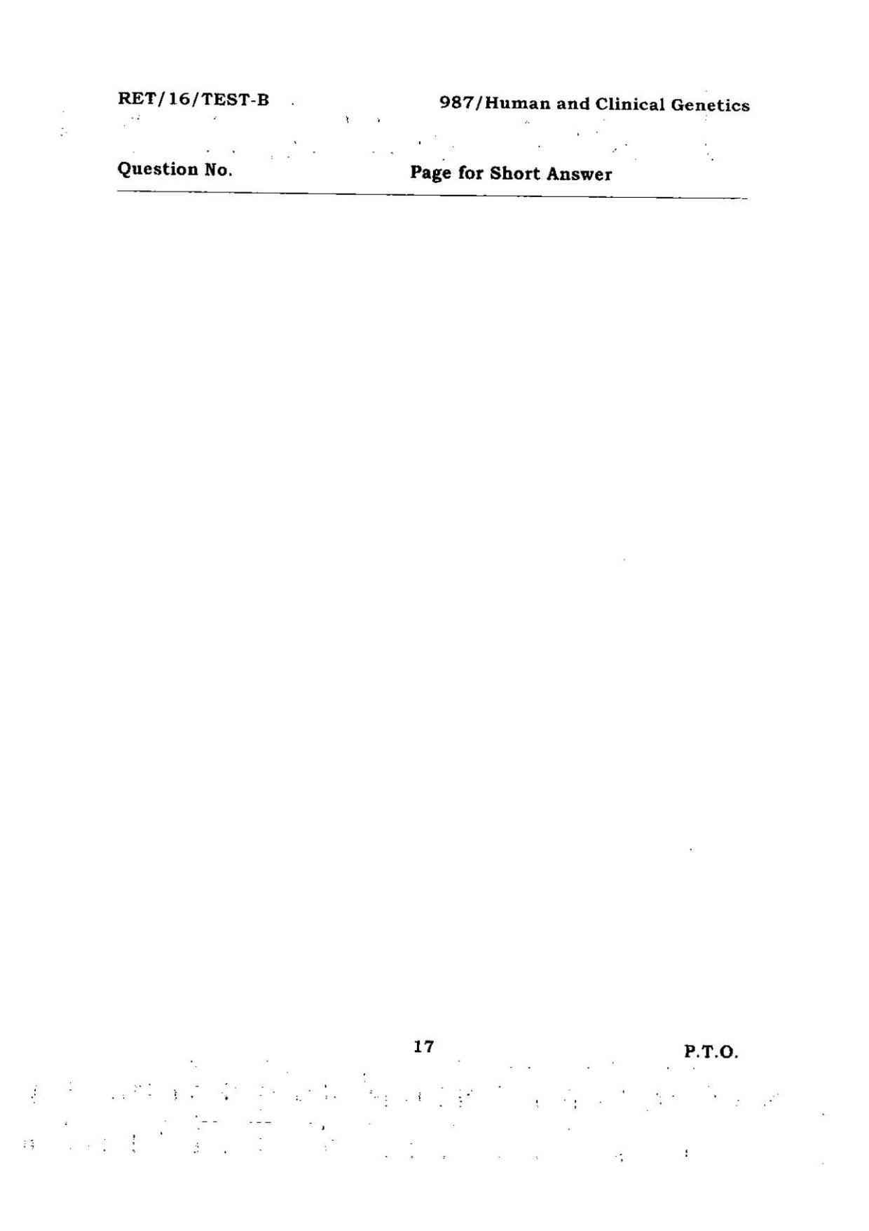 BHU RET Human And Clinical Genetics 2016 Question Paper  - Page 17