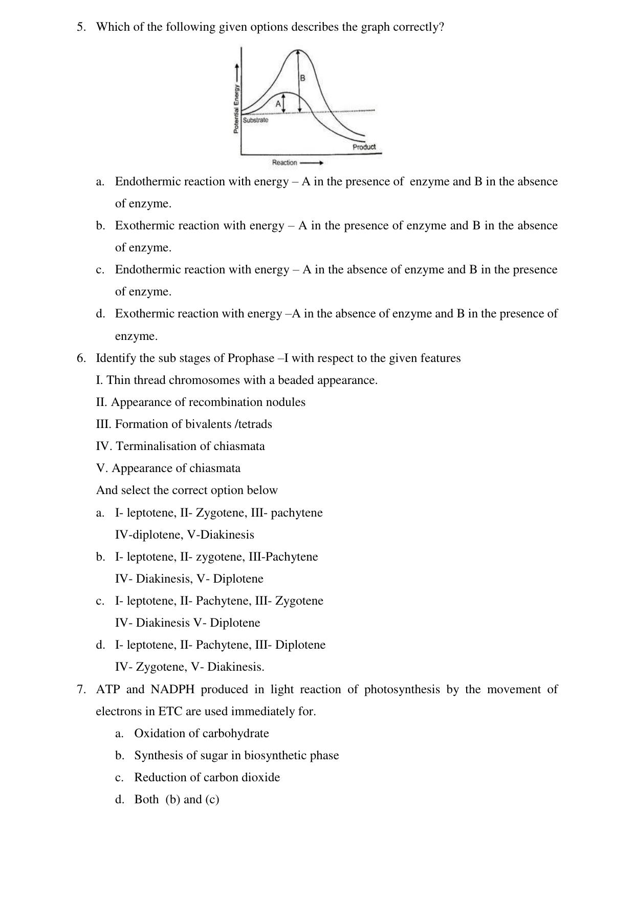 Karnataka 1st PUC Biology Model Question Paper 2025 - Page 2