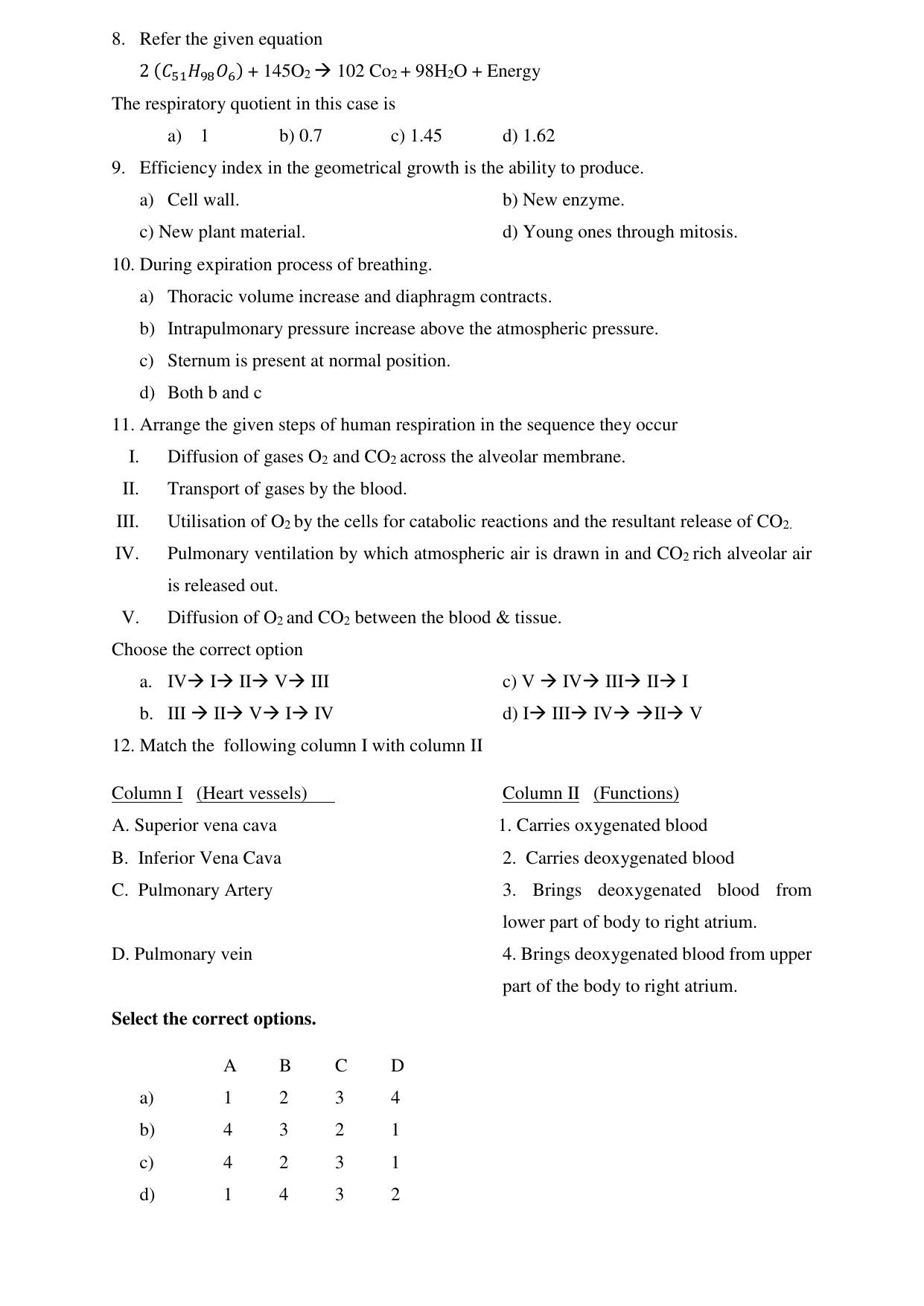 Karnataka 1st PUC Biology Model Question Paper 2025 - Page 3