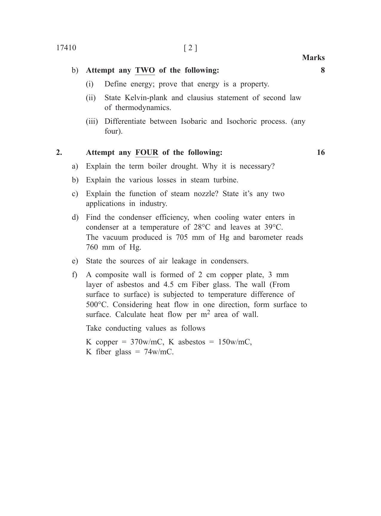 MSBTE Summer Question Paper 2019 - THERMAL ENGINEERING - Page 2
