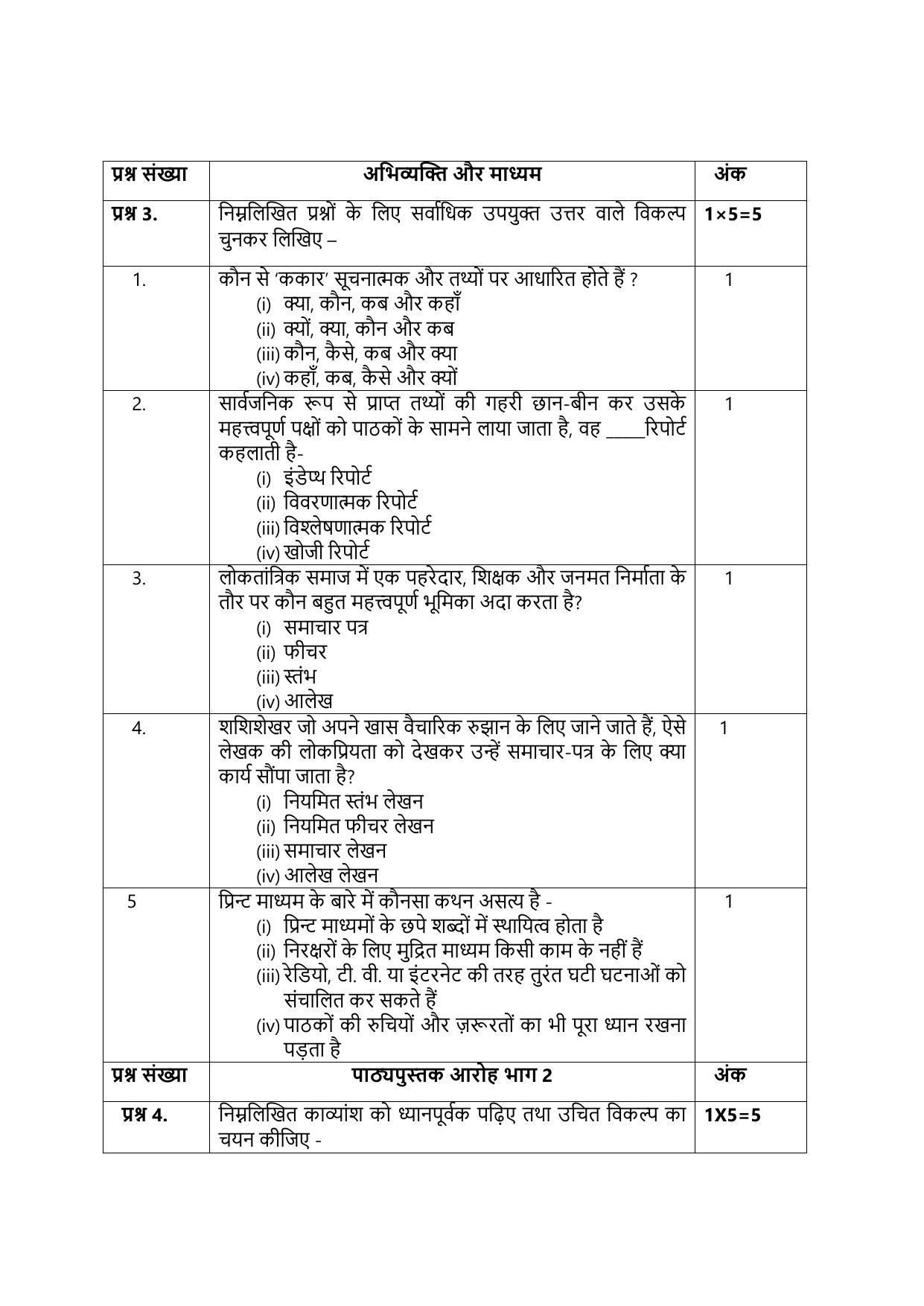 CBSE Class 12 Hindi SET 2 Practice Questions 2023-24  - Page 6