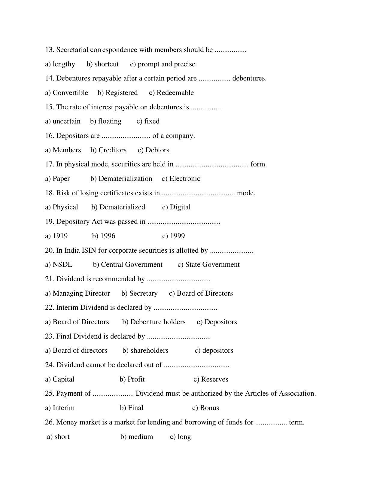 Maharashtra Board Class 12 Secretarial Practice Sample Papers - Page 3