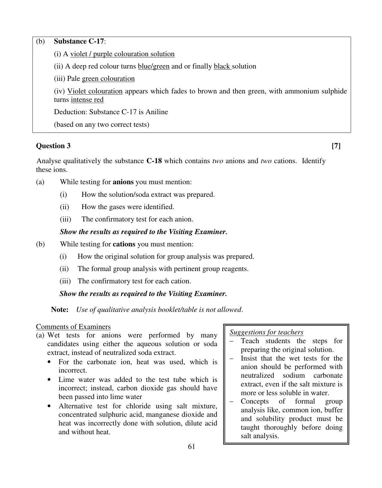 ISC Class 12 2014 Chemistry Paper 2 (Practicals) Question Paper Solutions - Page 9