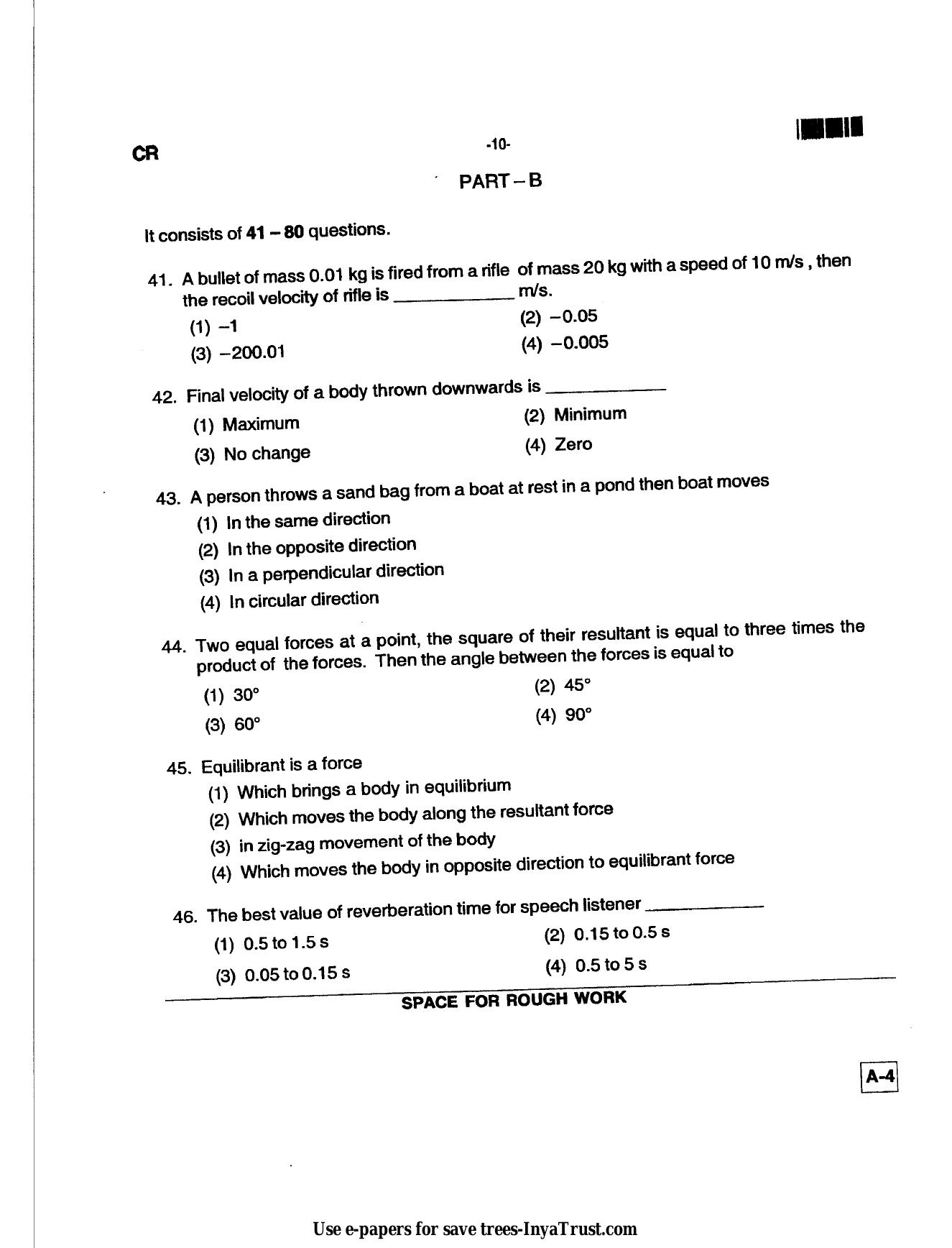 Karnataka Diploma CET- 2013 Ceramics Technology Question Paper - Page 10