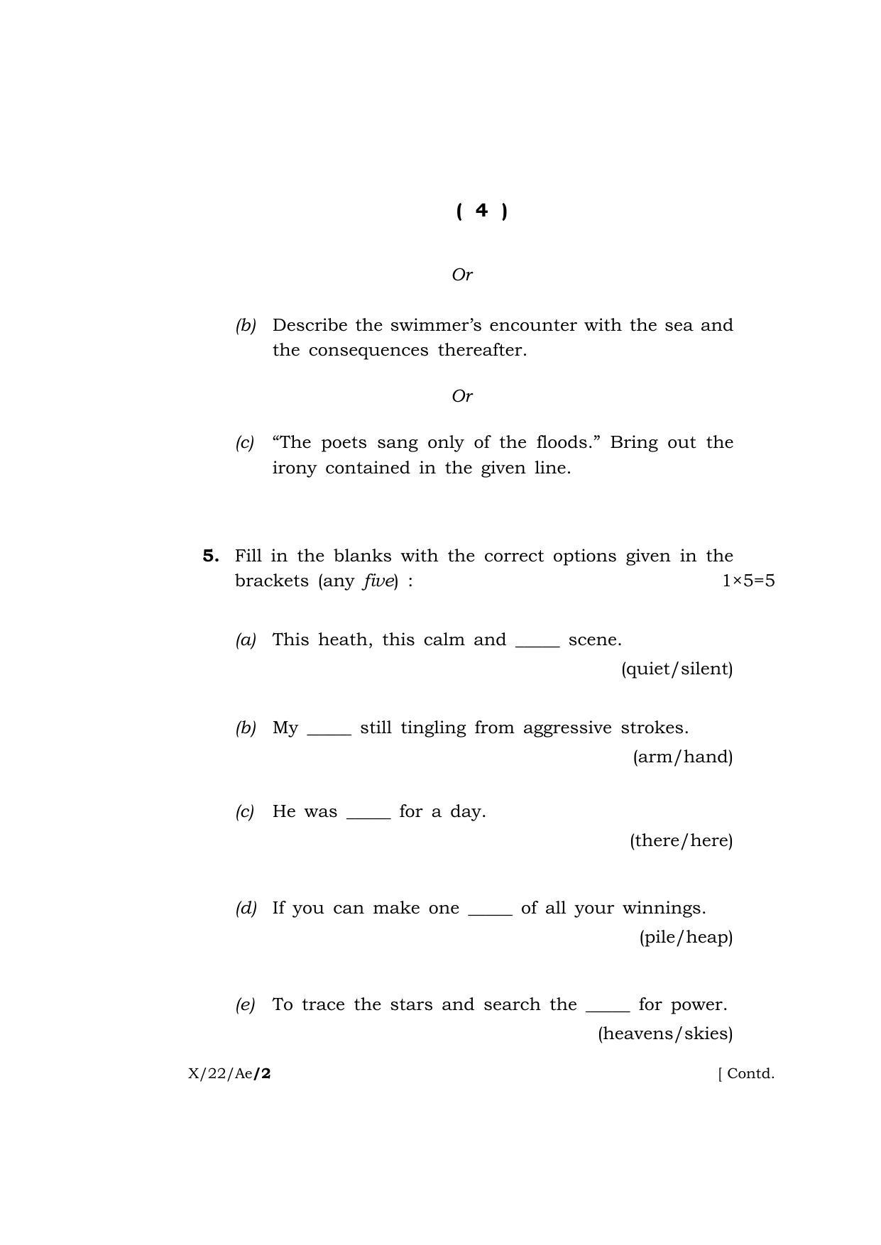 Meghalaya Board (MBOSE) Class 10 ALTERNATIVE ENGLISH (X_22_Ae) 2022 Question Paper - Page 4