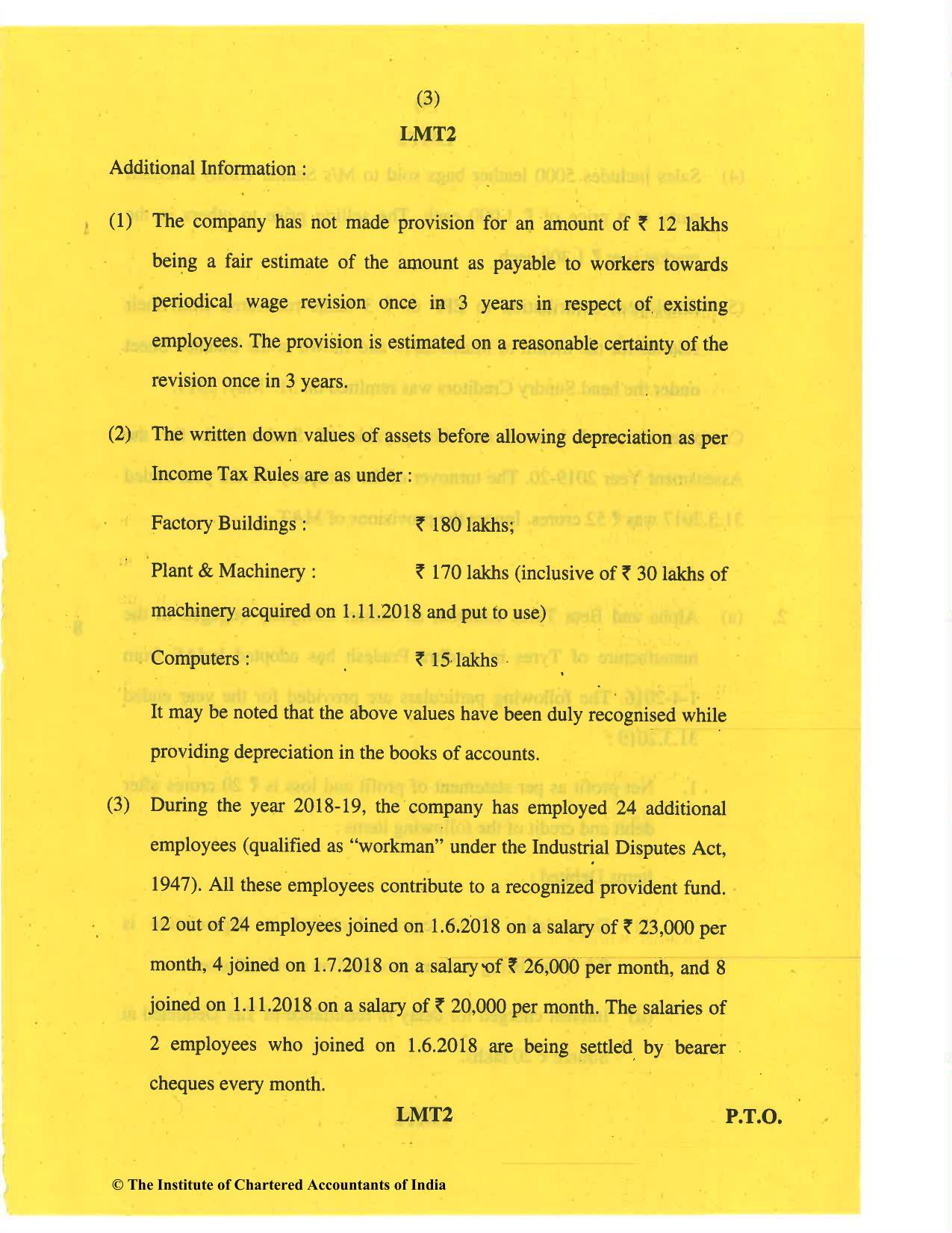CA Final May 2019 Question Paper - Paper 7 – Direct Tax Laws and International Taxation - Page 3