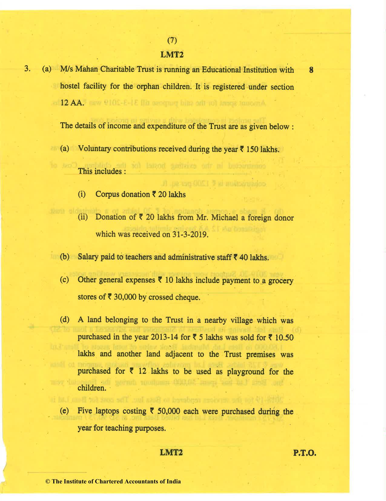 CA Final May 2019 Question Paper - Paper 7 – Direct Tax Laws and International Taxation - Page 7