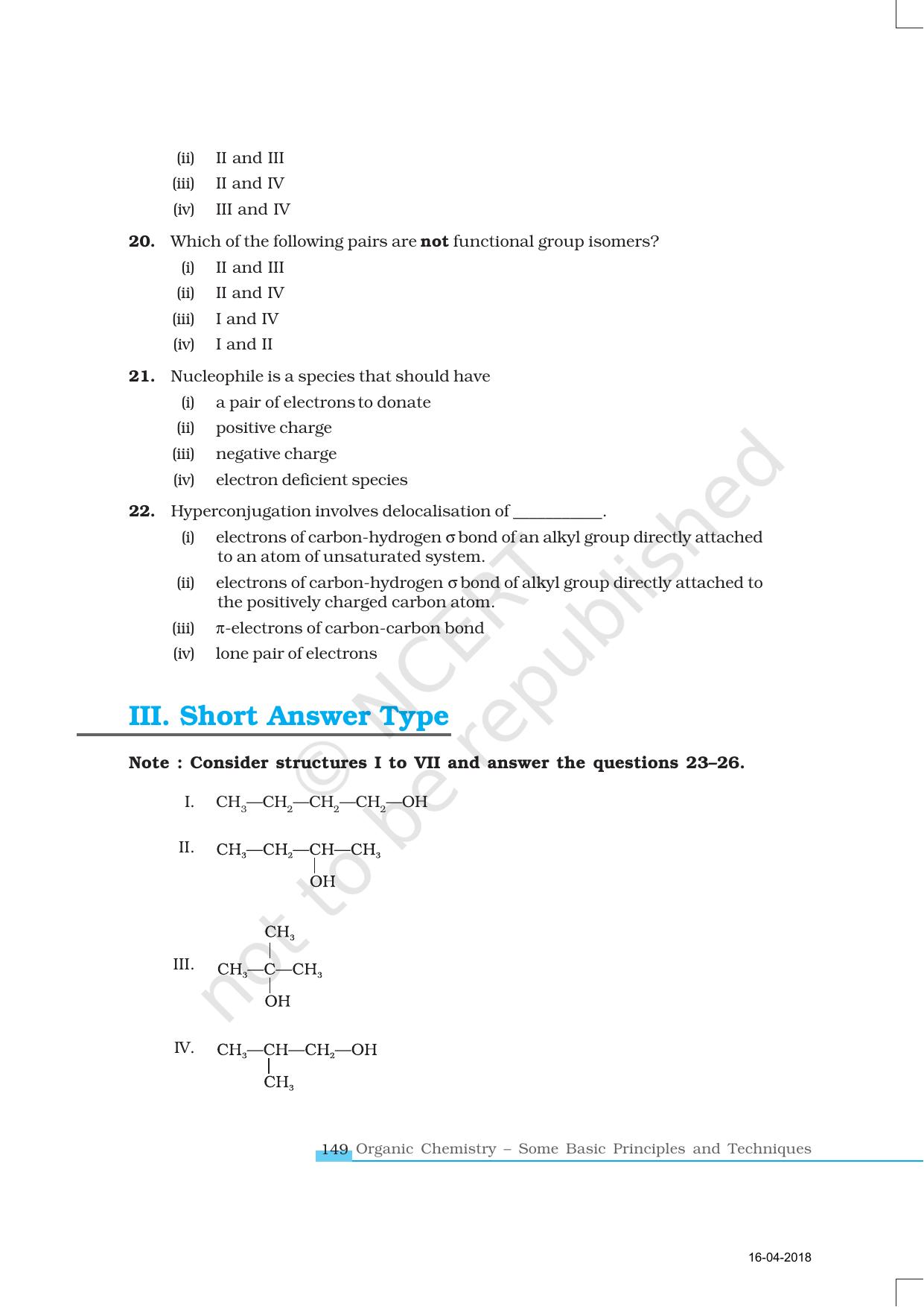 Ncert exemplar book for class 11 chemistry chapter 12 organic