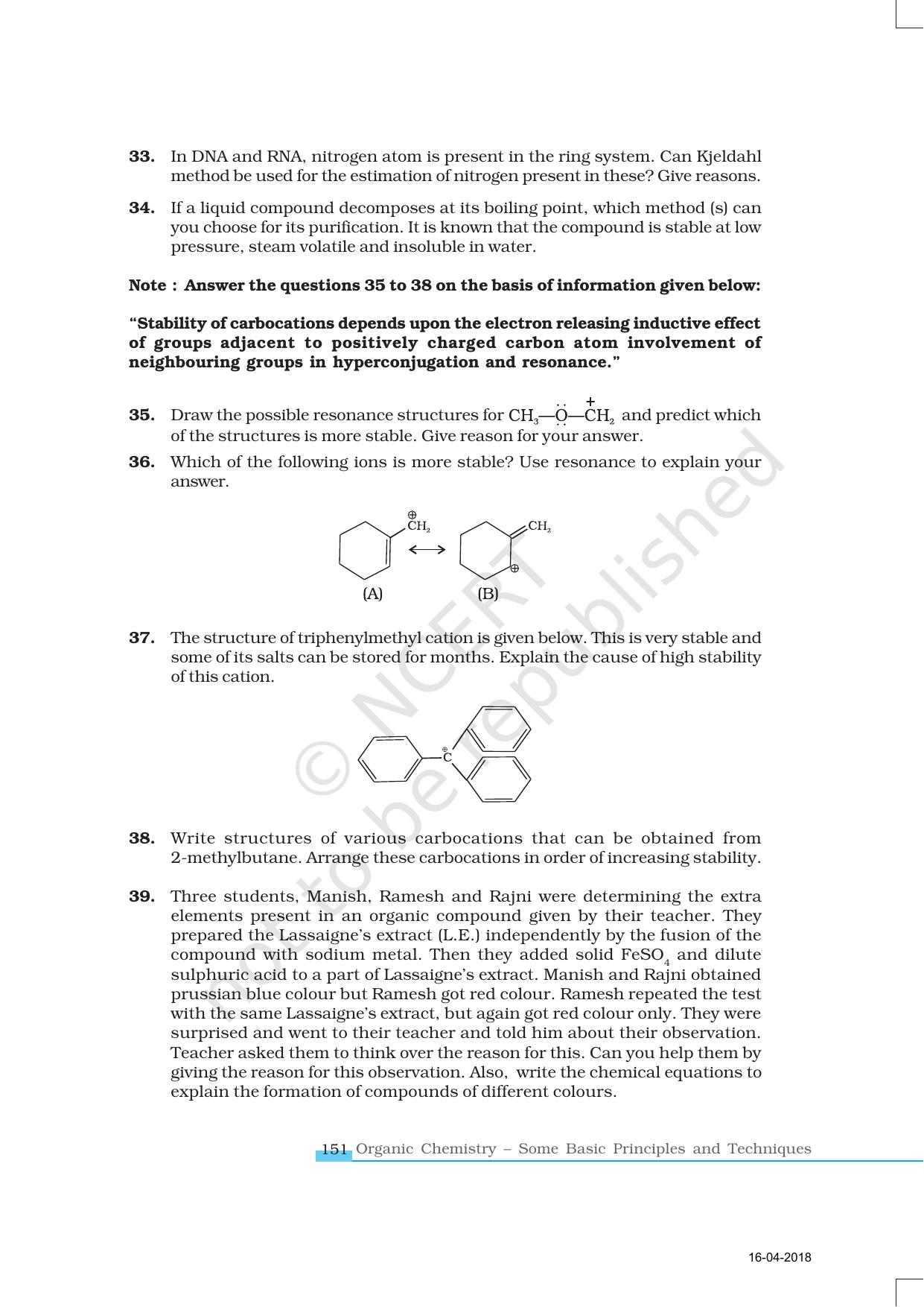NCERT Exemplar Book for Class 11 Chemistry: Chapter 12 Organic Chemistry: Some Basic Principles and Techniques - Page 8