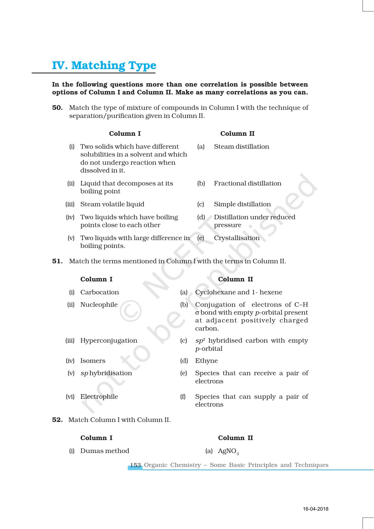 Ncert exemplar book for class 11 chemistry chapter 12 organic