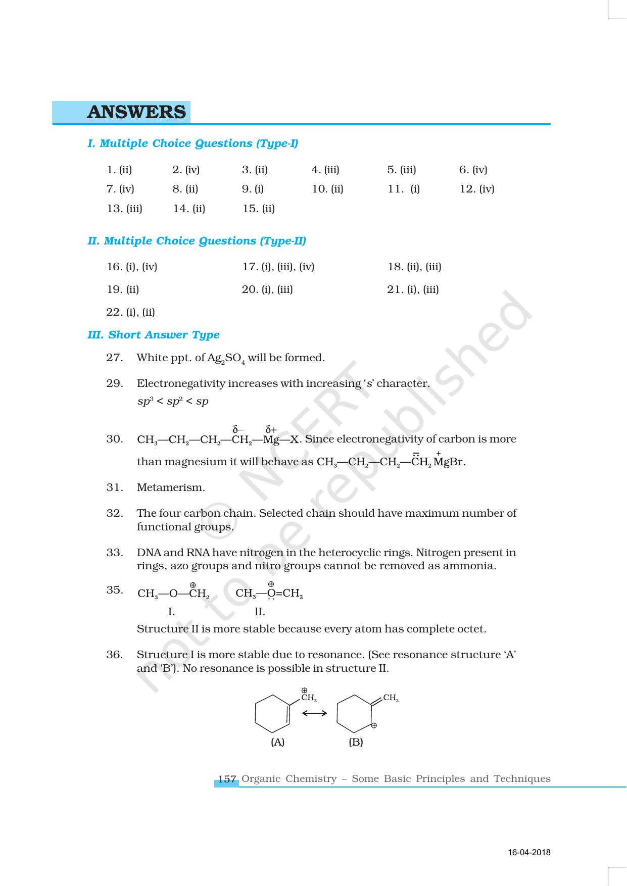 Ncert exemplar book for class 11 chemistry chapter 12 organic