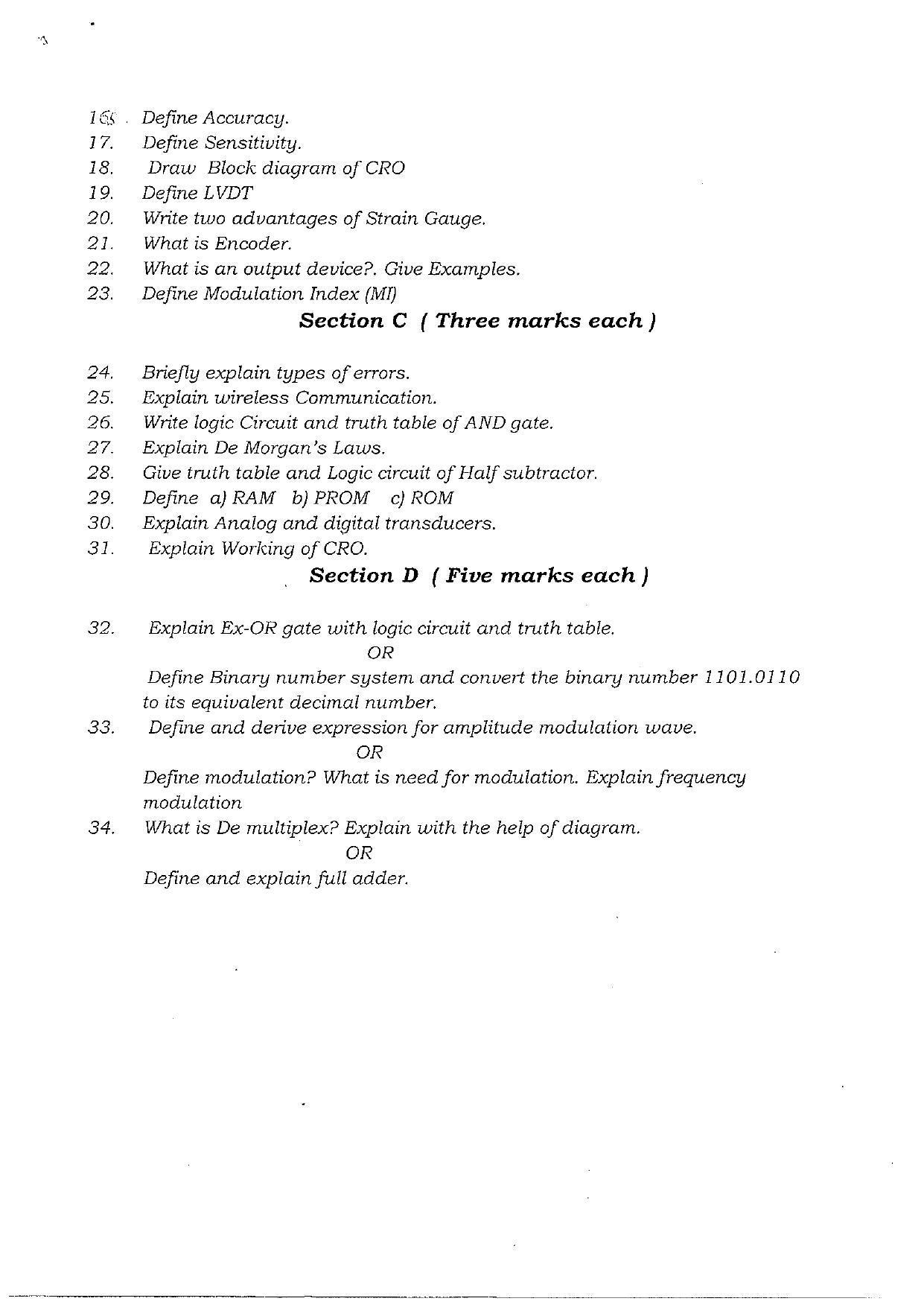JKBOSE Class 12 Electronics Model Question Paper 2023 - Page 2