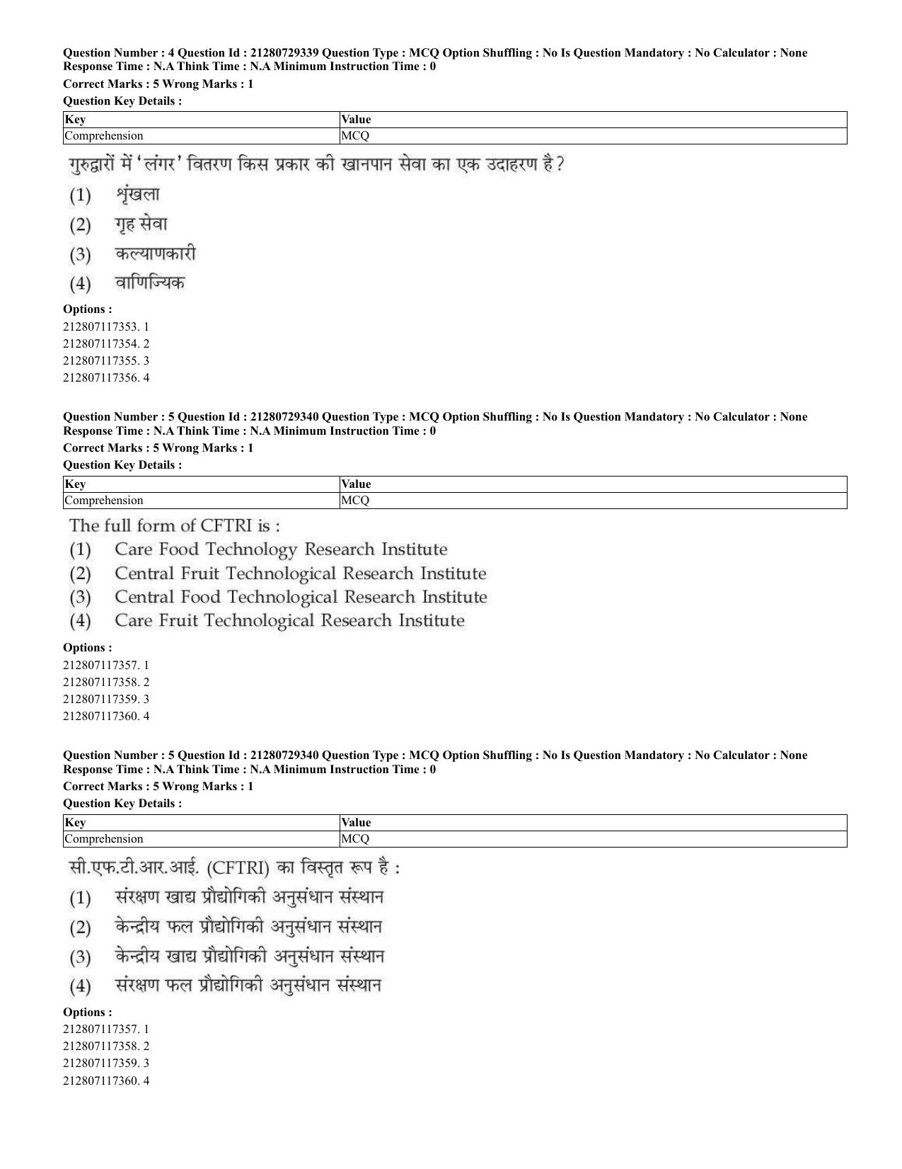 CUET 2023 Home Science Shift 3 Question Papers - Page 4