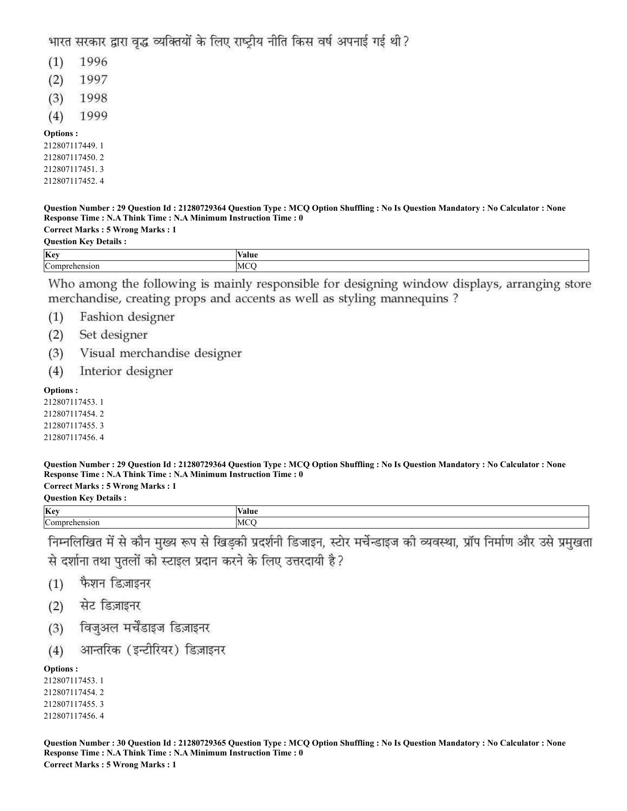 CUET 2023 Home Science Shift 3 Question Papers - Page 22