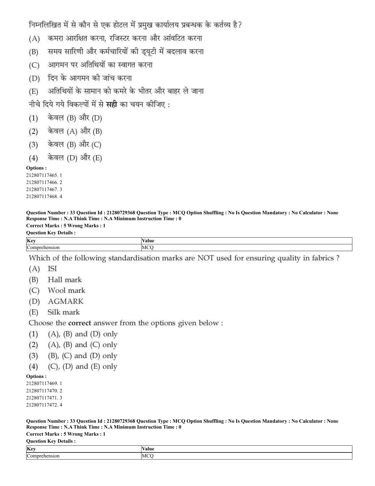 CUET 2023 Home Science Shift 3 Question Papers - Page 25