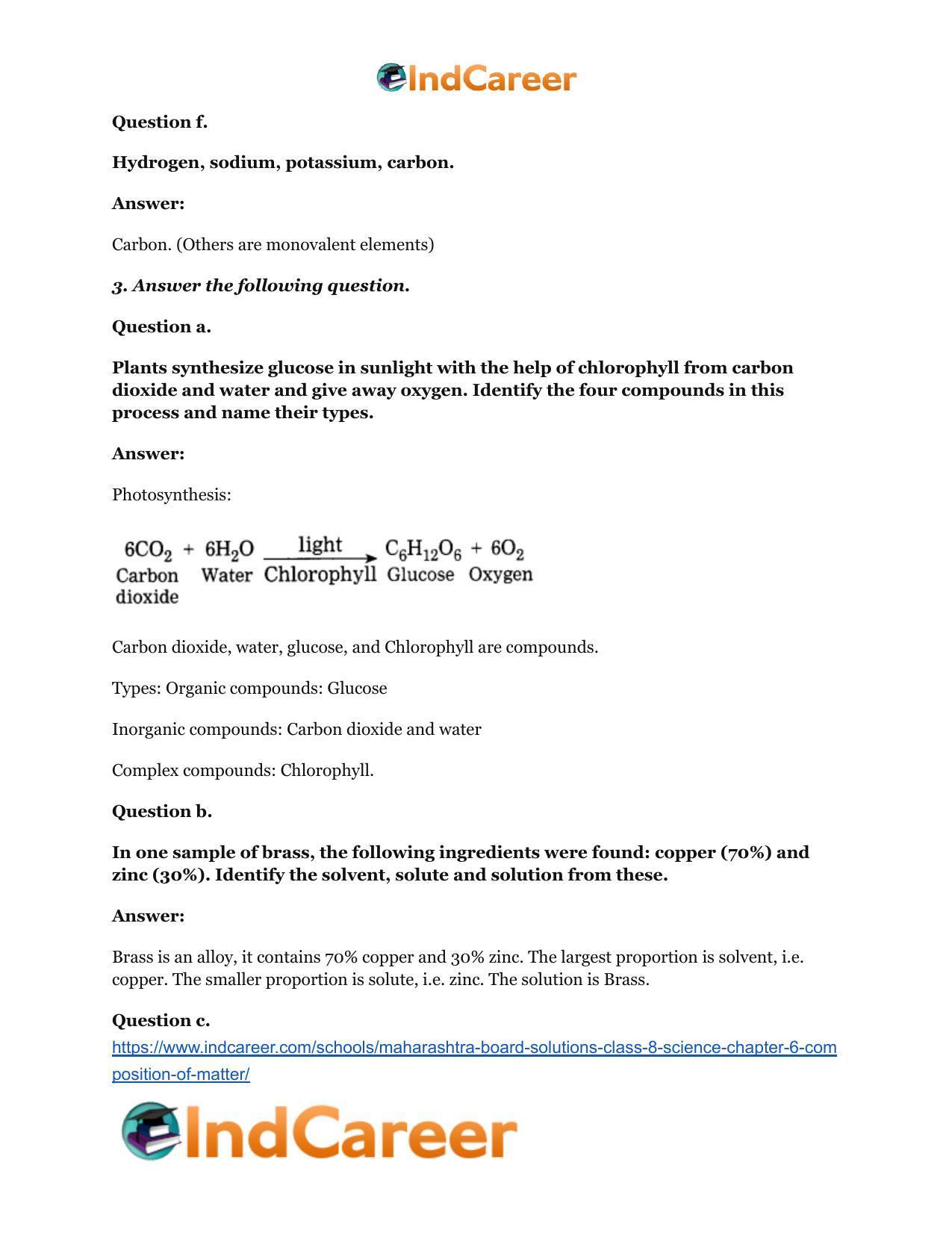 Maharashtra Board Solutions Class 8-Science: Chapter 6- Composition of Matter - Page 6