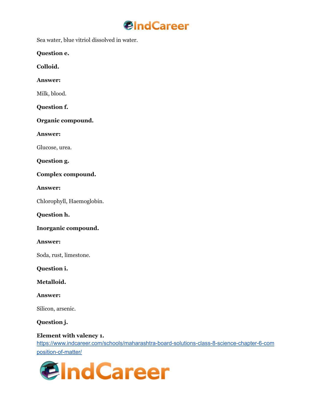 Maharashtra Board Solutions Class 8-Science: Chapter 6- Composition of Matter - Page 8