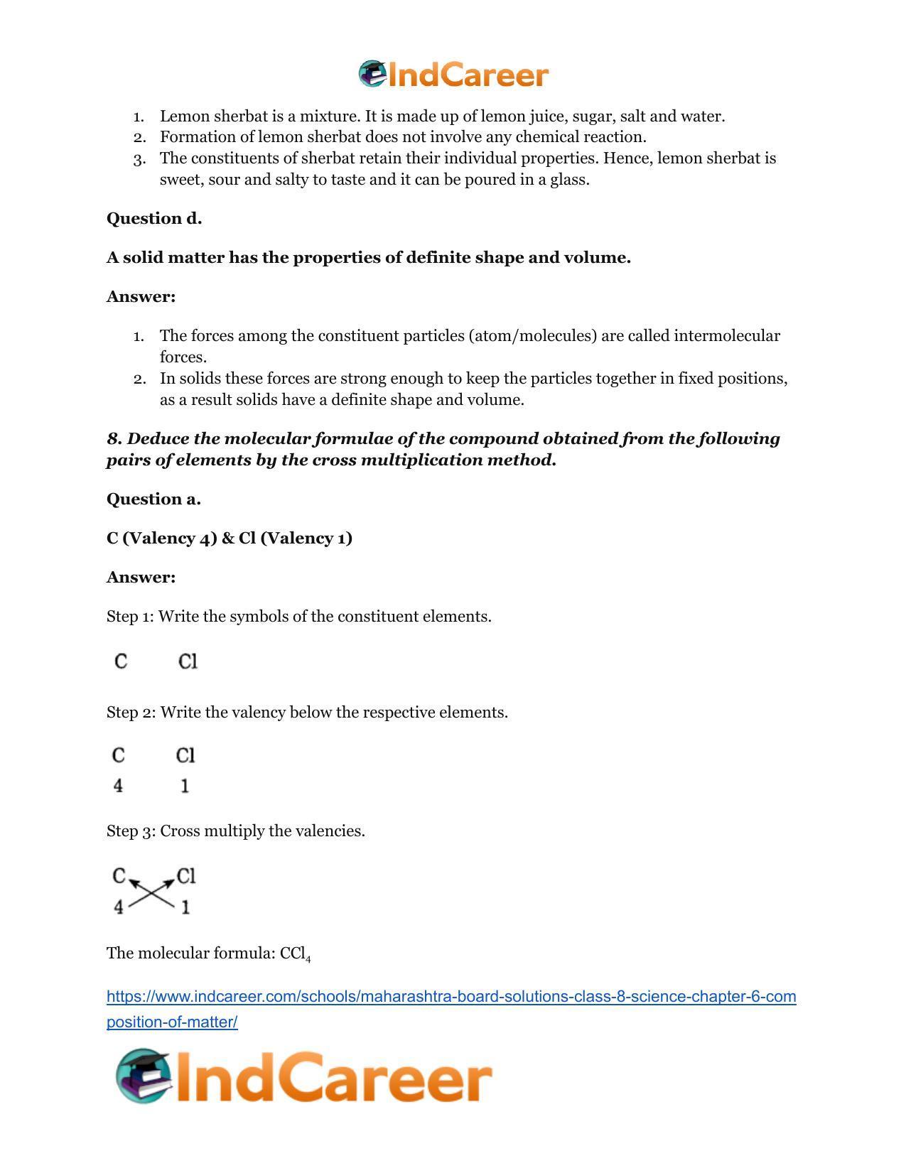 Maharashtra Board Solutions Class 8-Science: Chapter 6- Composition of Matter - Page 13