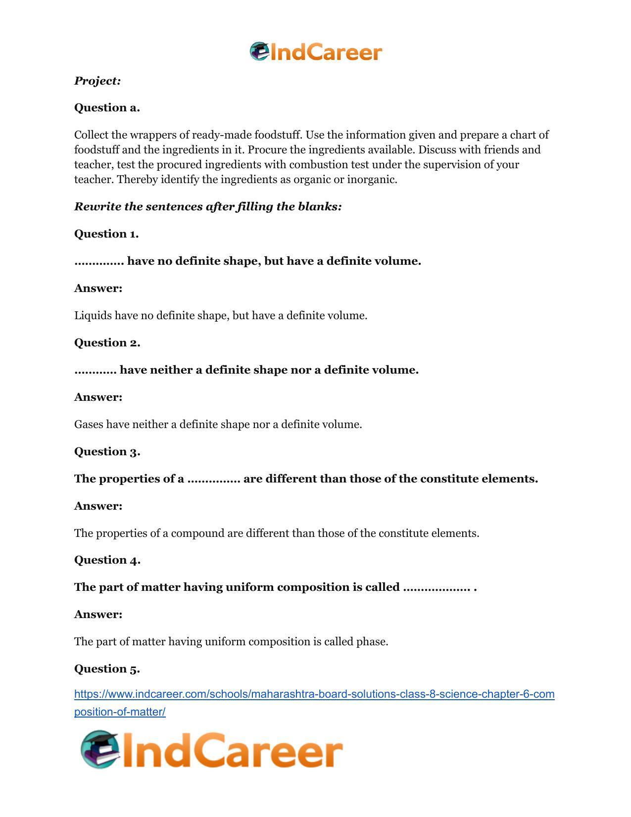 Maharashtra Board Solutions Class 8-Science: Chapter 6- Composition of Matter - Page 16