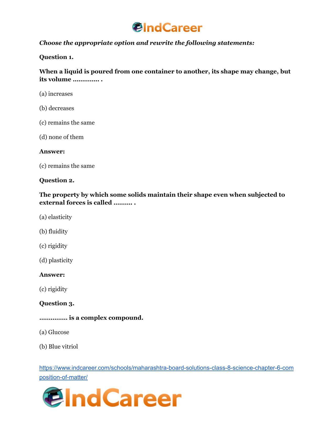 Maharashtra Board Solutions Class 8-Science: Chapter 6- Composition of Matter - Page 18