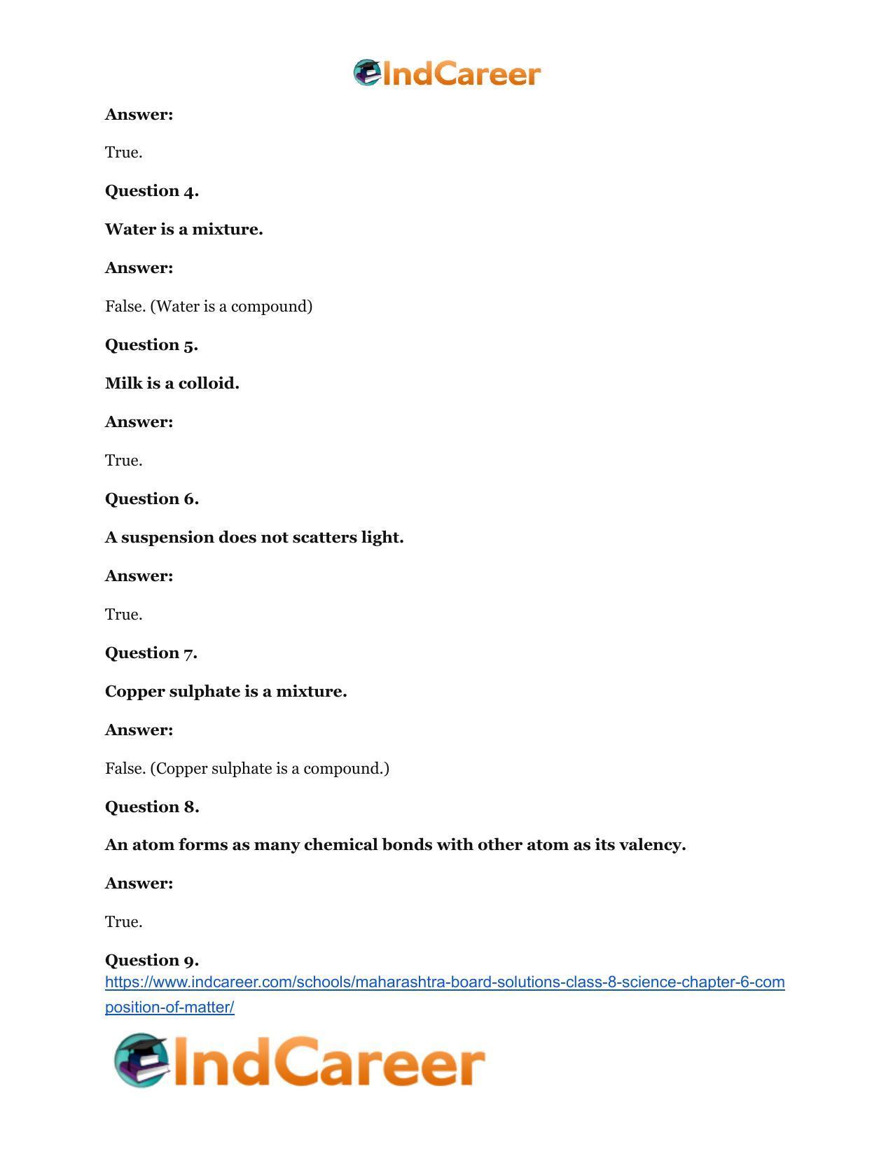 Maharashtra Board Solutions Class 8-Science: Chapter 6- Composition of Matter - Page 20