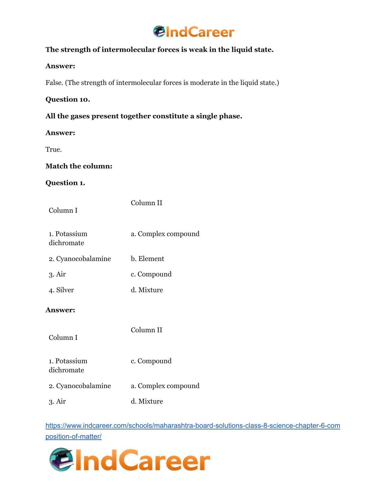 Maharashtra Board Solutions Class 8-Science: Chapter 6- Composition of Matter - Page 21