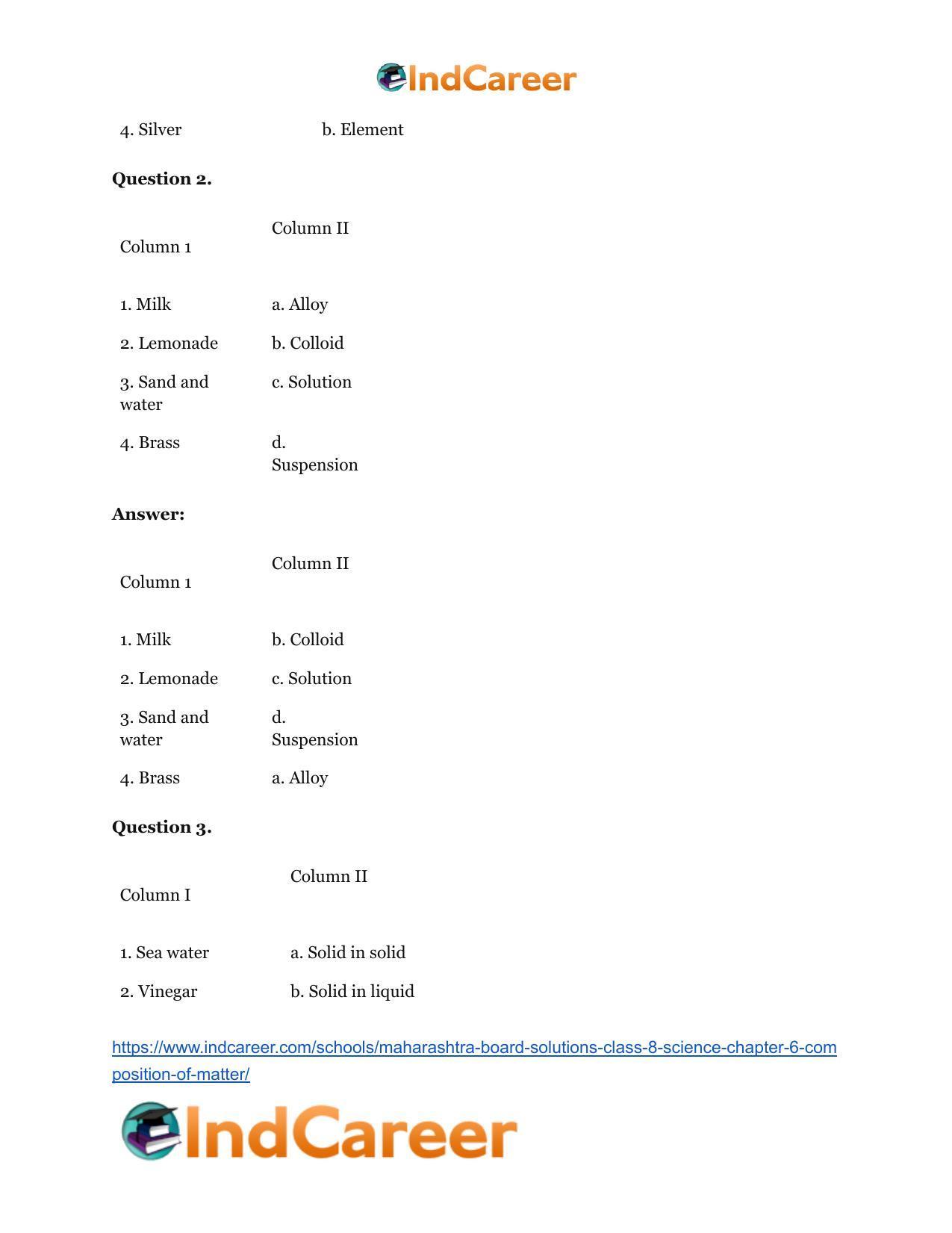 Maharashtra Board Solutions Class 8-Science: Chapter 6- Composition of Matter - Page 22