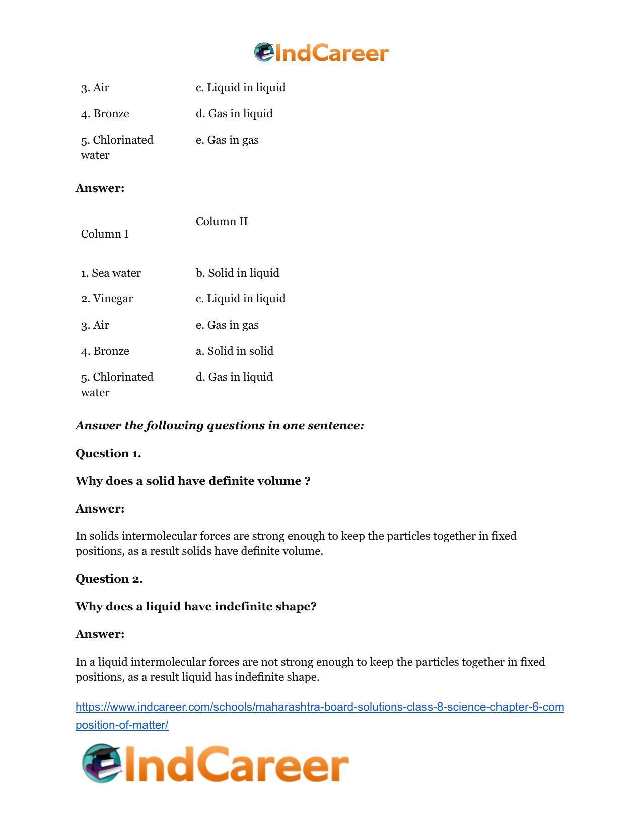 Maharashtra Board Solutions Class 8-Science: Chapter 6- Composition of Matter - Page 23
