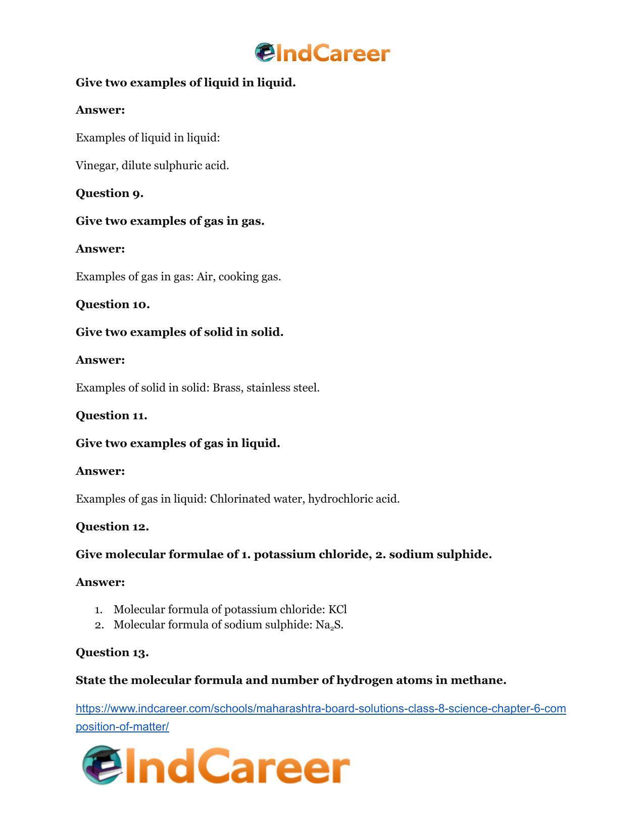 Maharashtra Board Solutions Class 8-Science: Chapter 6- Composition of Matter - Page 25