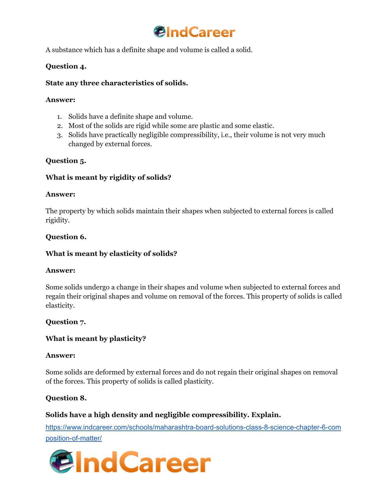 Maharashtra Board Solutions Class 8-Science: Chapter 6- Composition of Matter - Page 27