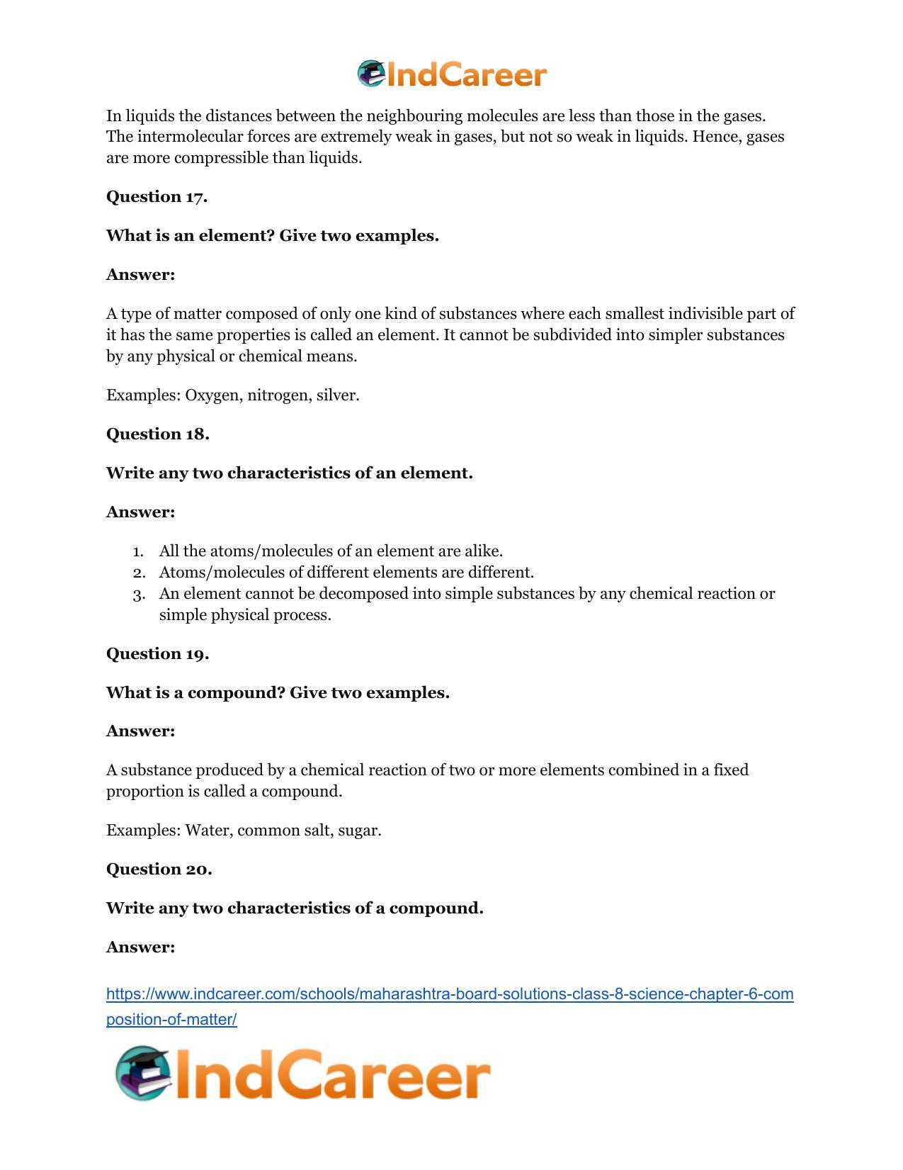 Maharashtra Board Solutions Class 8-Science: Chapter 6- Composition of Matter - Page 30