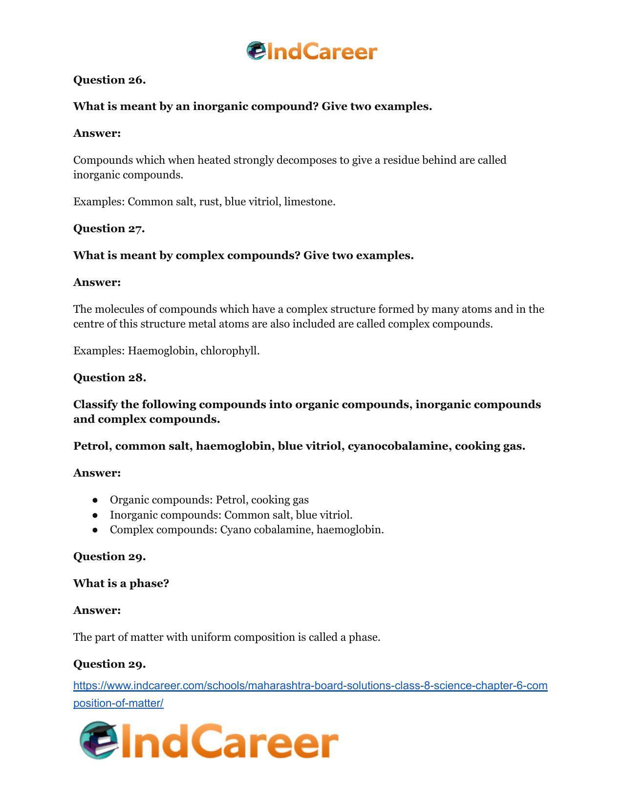 Maharashtra Board Solutions Class 8-Science: Chapter 6- Composition of Matter - Page 33