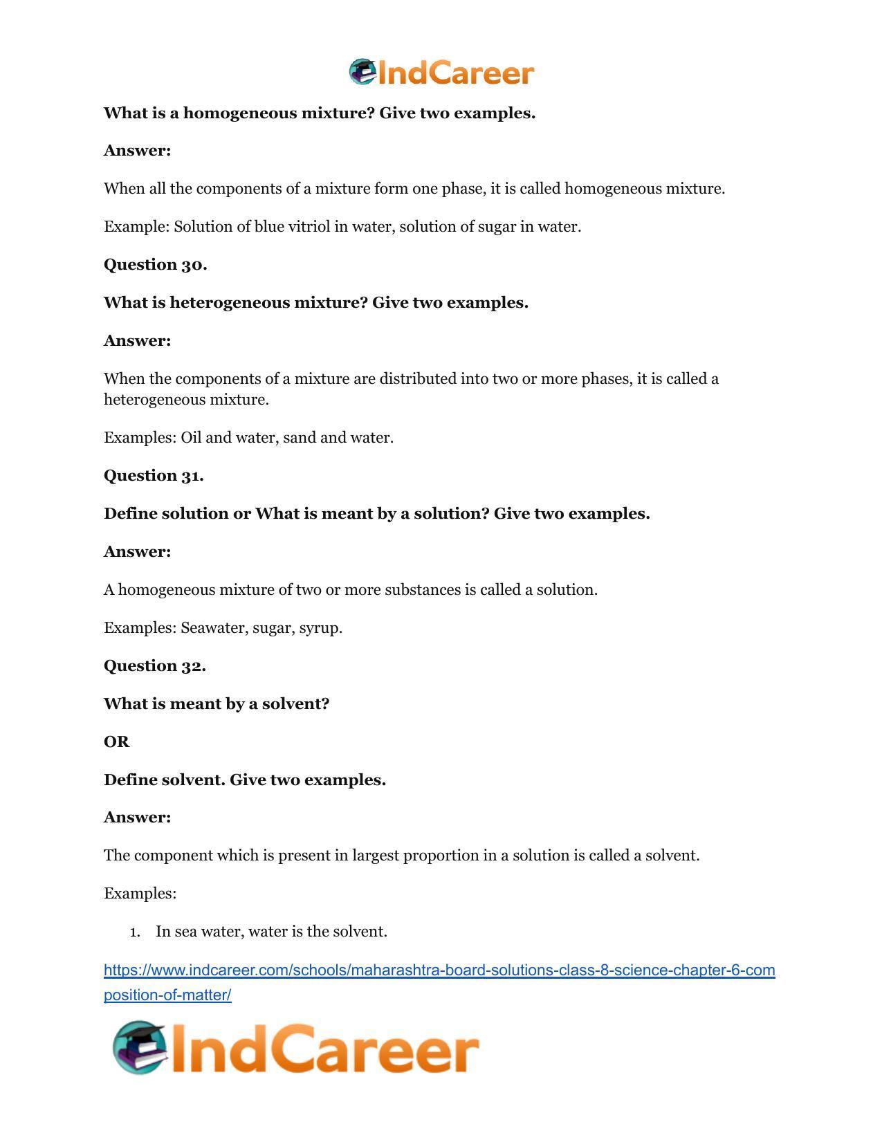 Maharashtra Board Solutions Class 8-Science: Chapter 6- Composition of Matter - Page 34