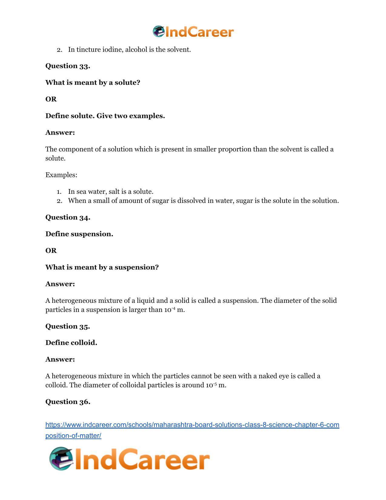 Maharashtra Board Solutions Class 8-Science: Chapter 6- Composition of Matter - Page 35