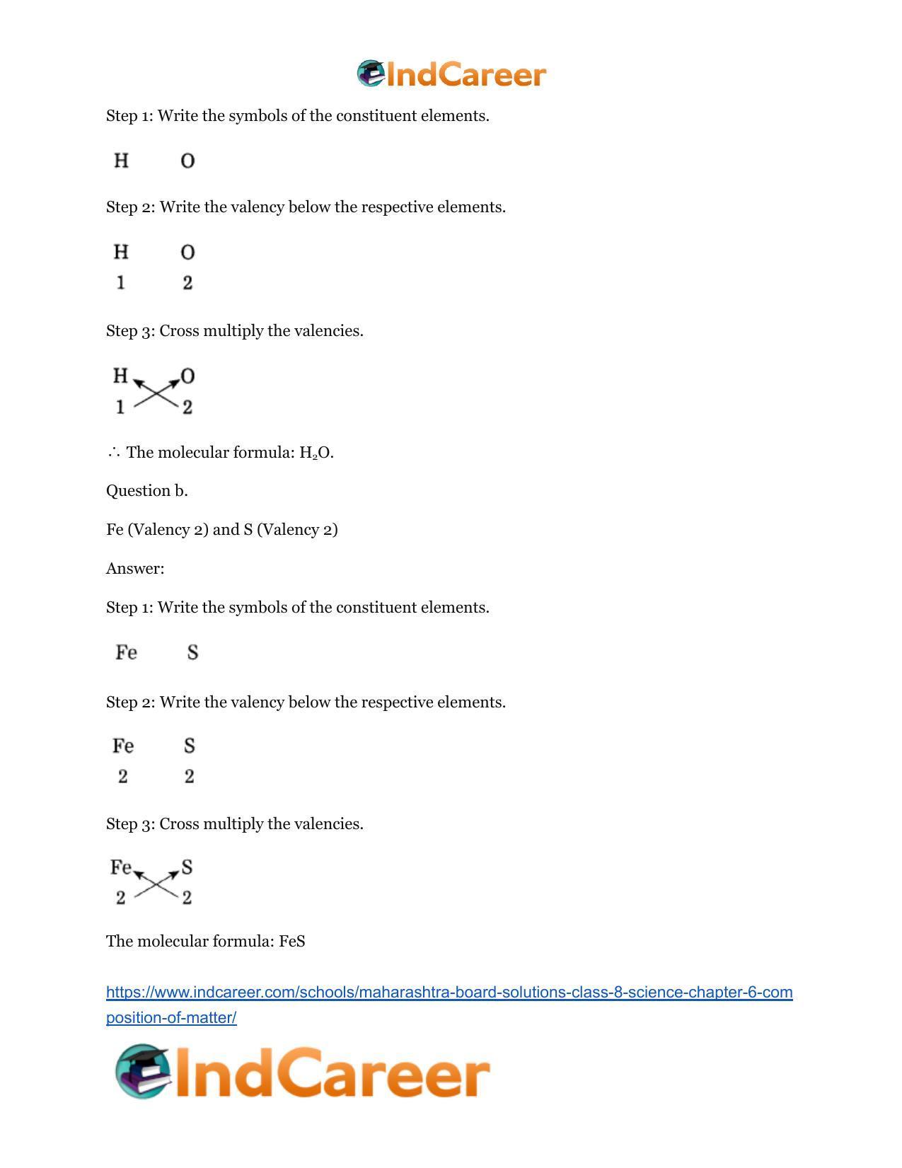 Maharashtra Board Solutions Class 8-Science: Chapter 6- Composition of Matter - Page 39
