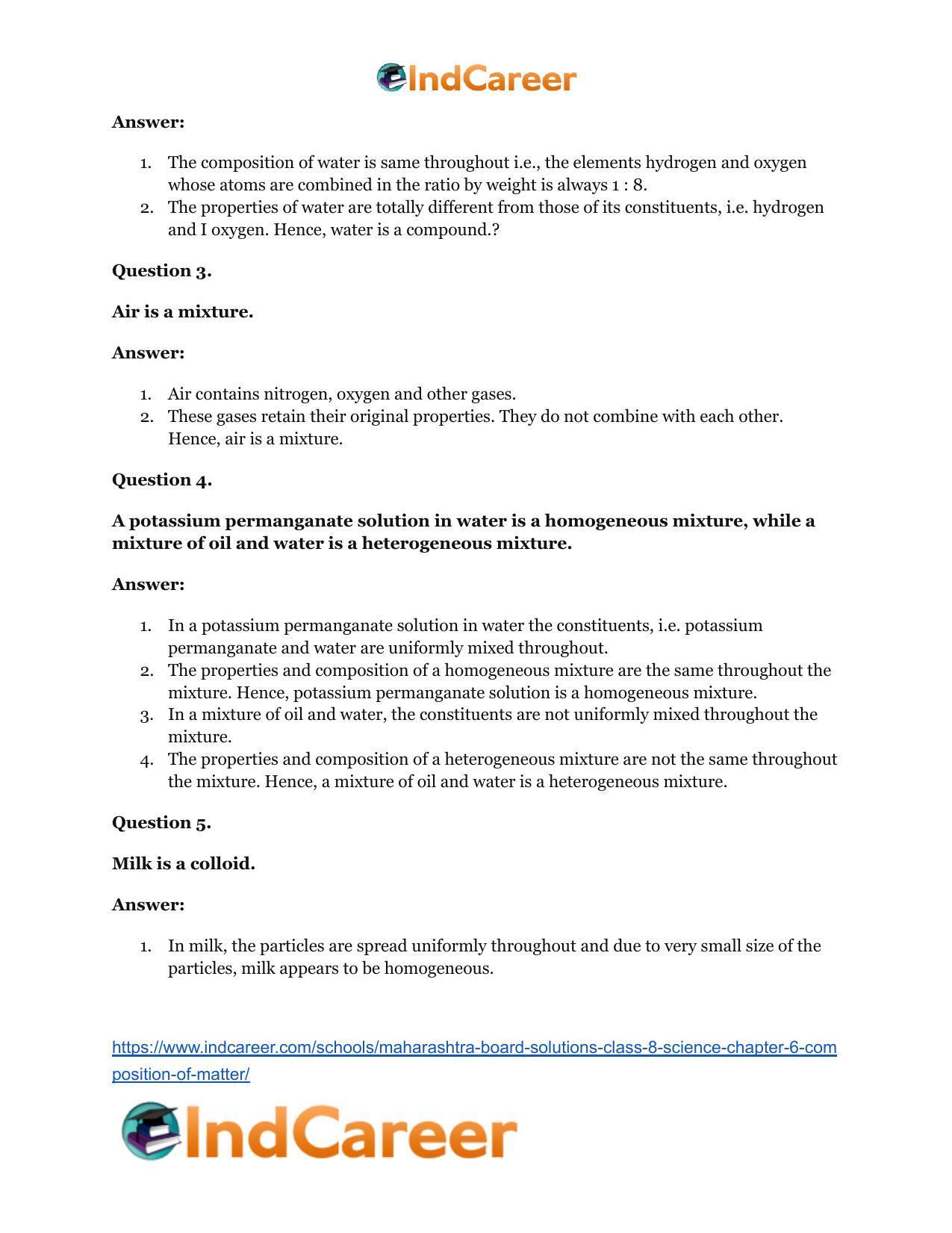 Maharashtra Board Solutions Class 8-Science: Chapter 6- Composition of Matter - Page 41