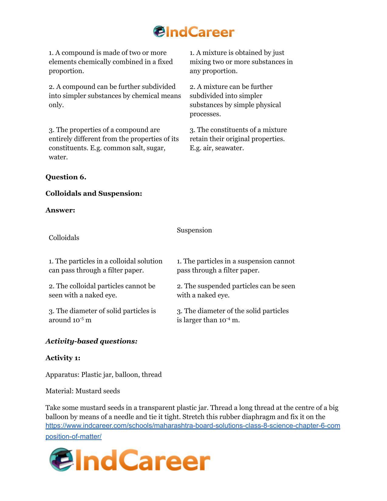 Maharashtra Board Solutions Class 8-Science: Chapter 6- Composition of Matter - Page 44
