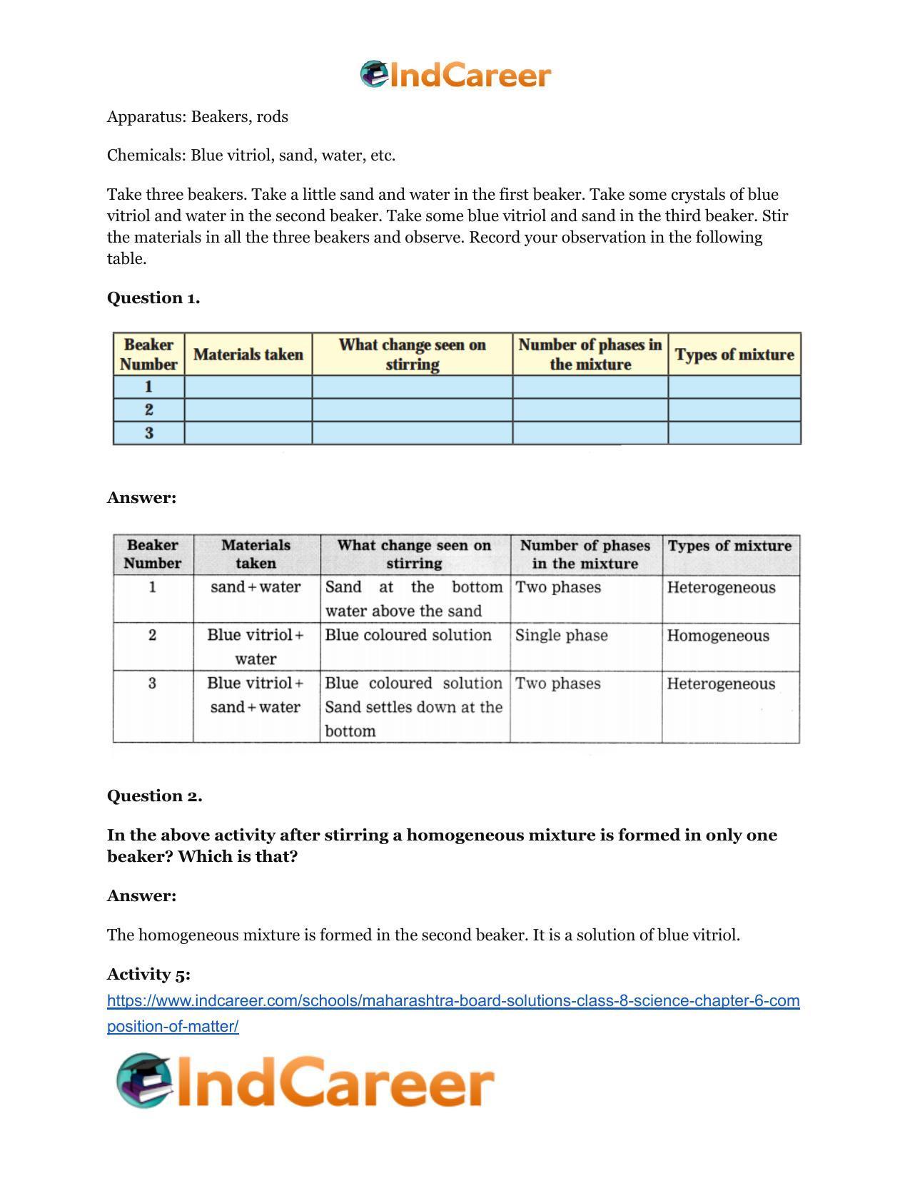 Maharashtra Board Solutions Class 8-Science: Chapter 6- Composition of Matter - Page 49
