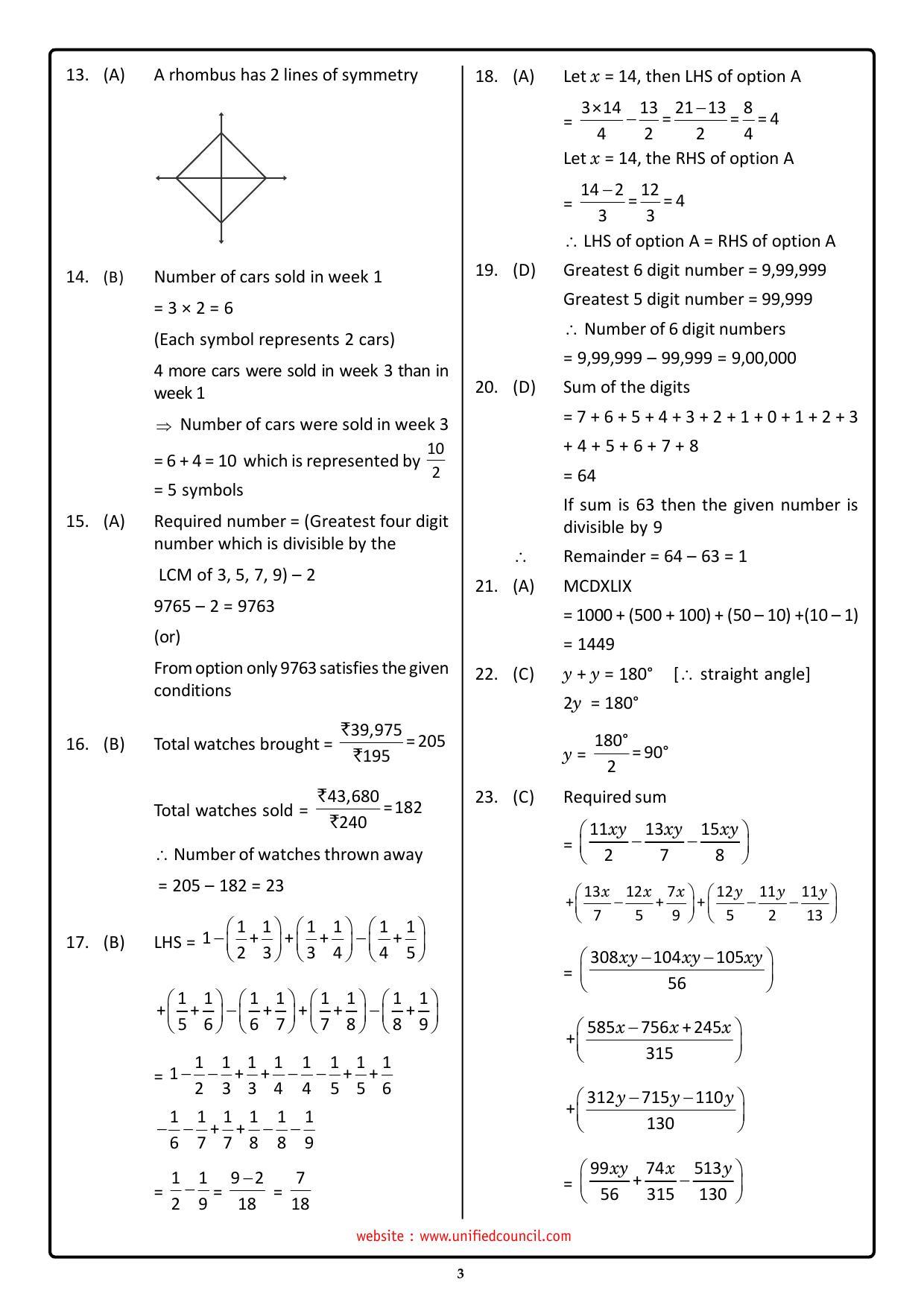 NSTSE 2023 Class 6 Answer Key (Paper Code 489) - Page 3