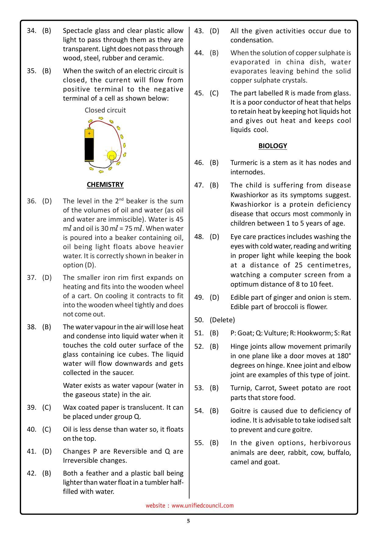 NSTSE 2023 Class 6 Answer Key (Paper Code 489) - Page 5