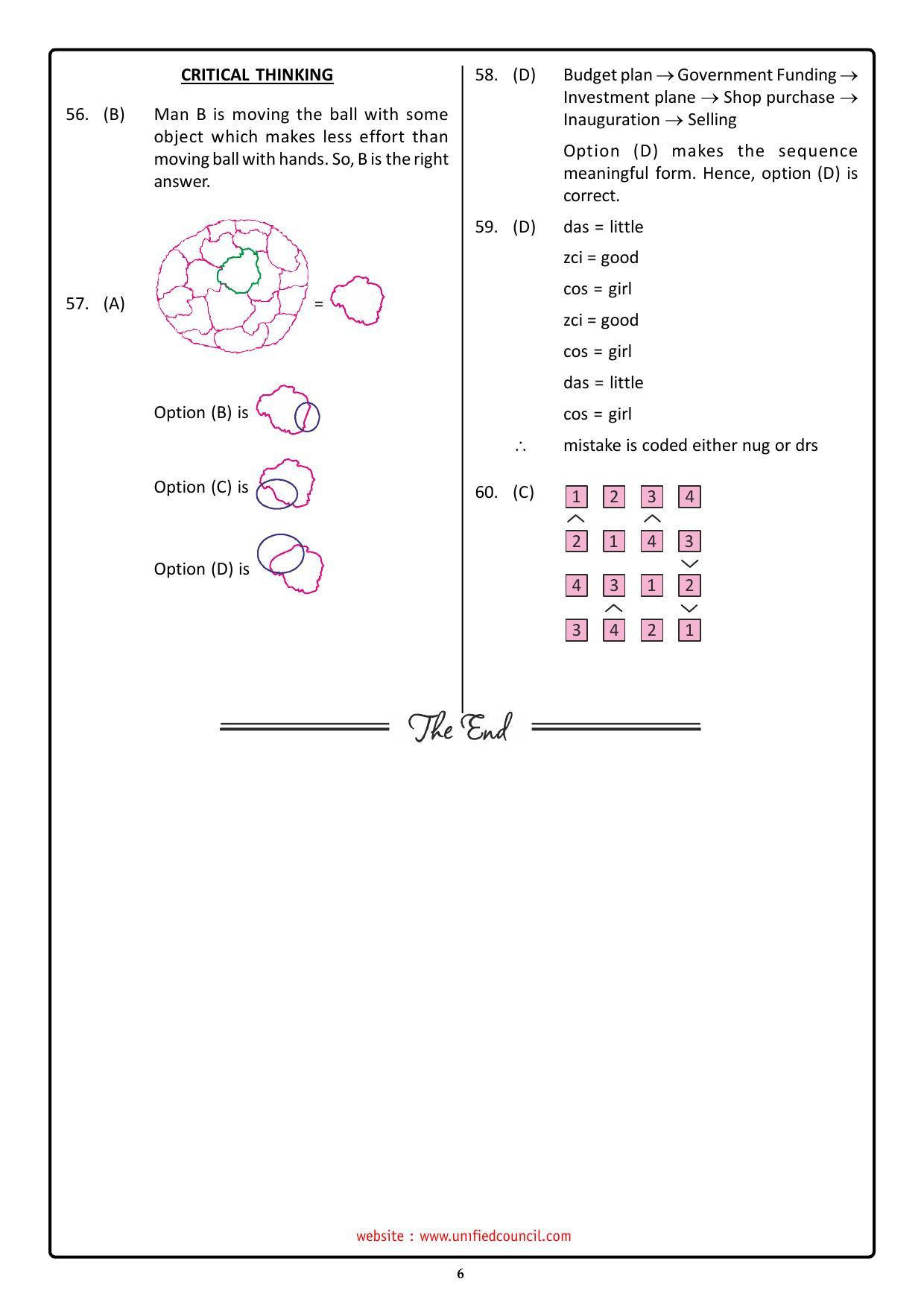 NSTSE 2023 Class 6 Answer Key (Paper Code 489) - Page 6