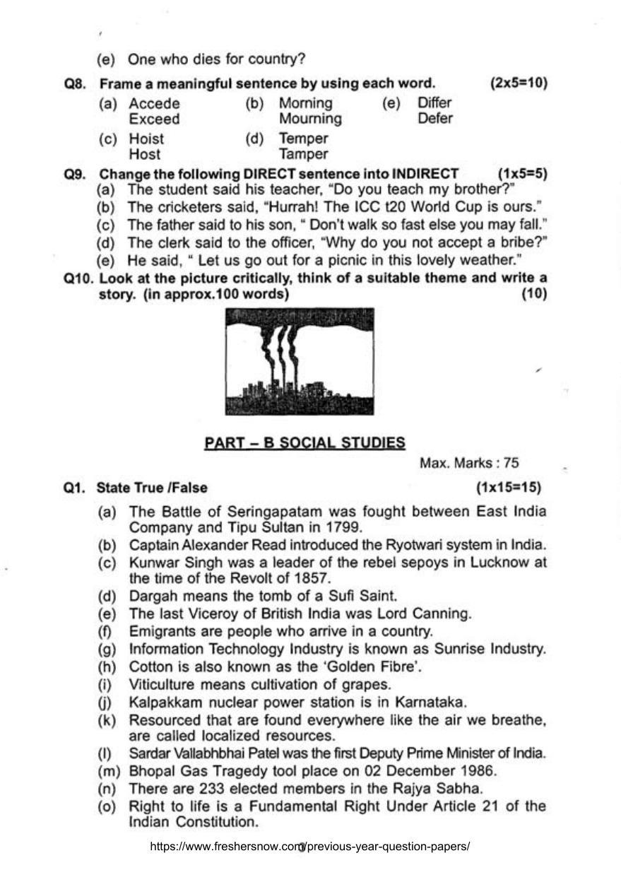 Sainik School Class 9 Paper II - 2013 Question Paper in English - Page 3