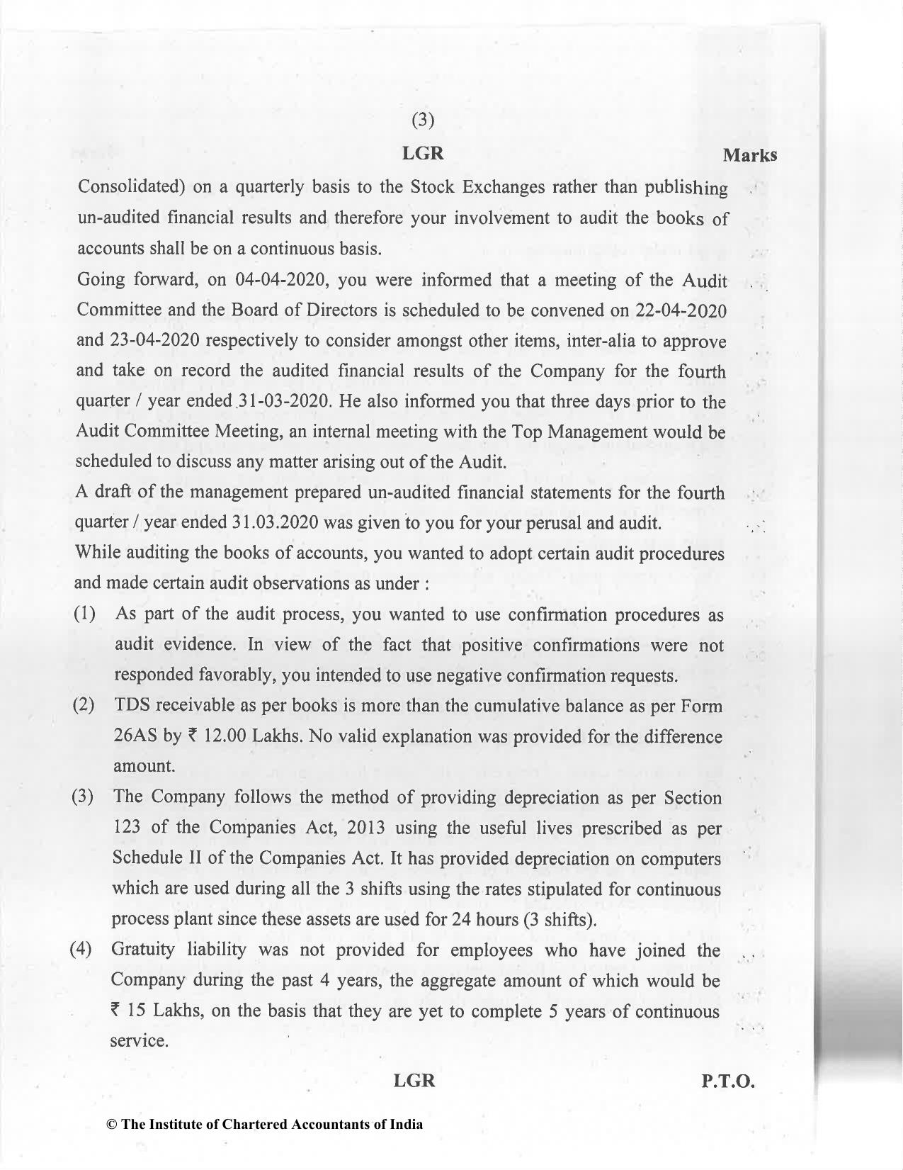 CA Final Jan 2021 Question Paper - Paper 6F – Multidisciplinary Case Study - Page 3