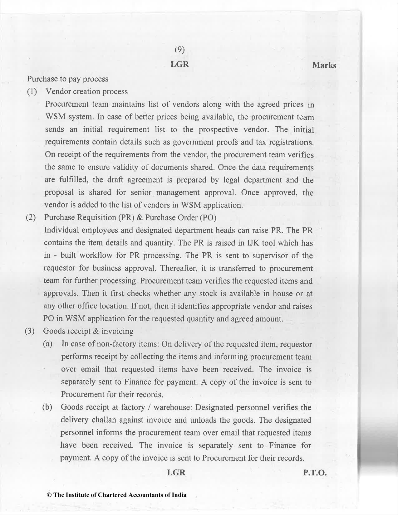 CA Final Jan 2021 Question Paper - Paper 6F – Multidisciplinary Case Study - Page 9
