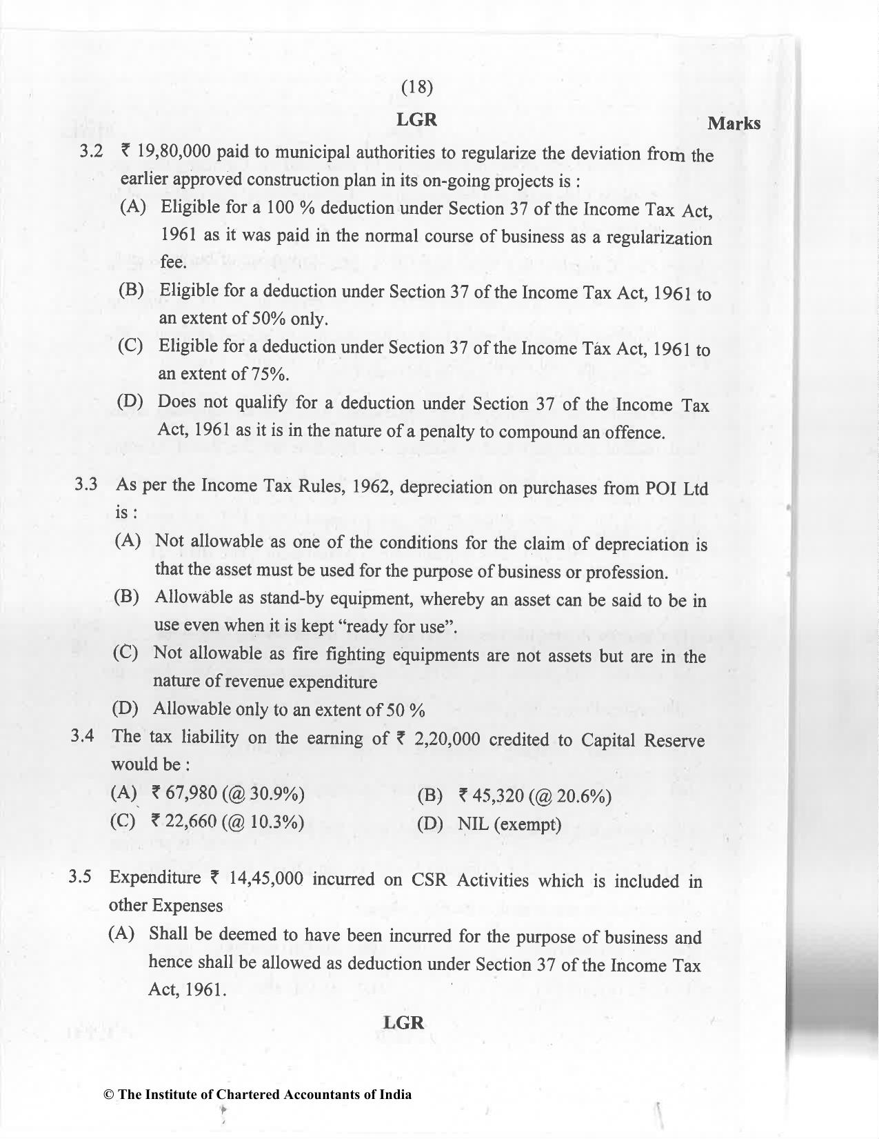 CA Final Jan 2021 Question Paper - Paper 6F – Multidisciplinary Case Study - Page 18