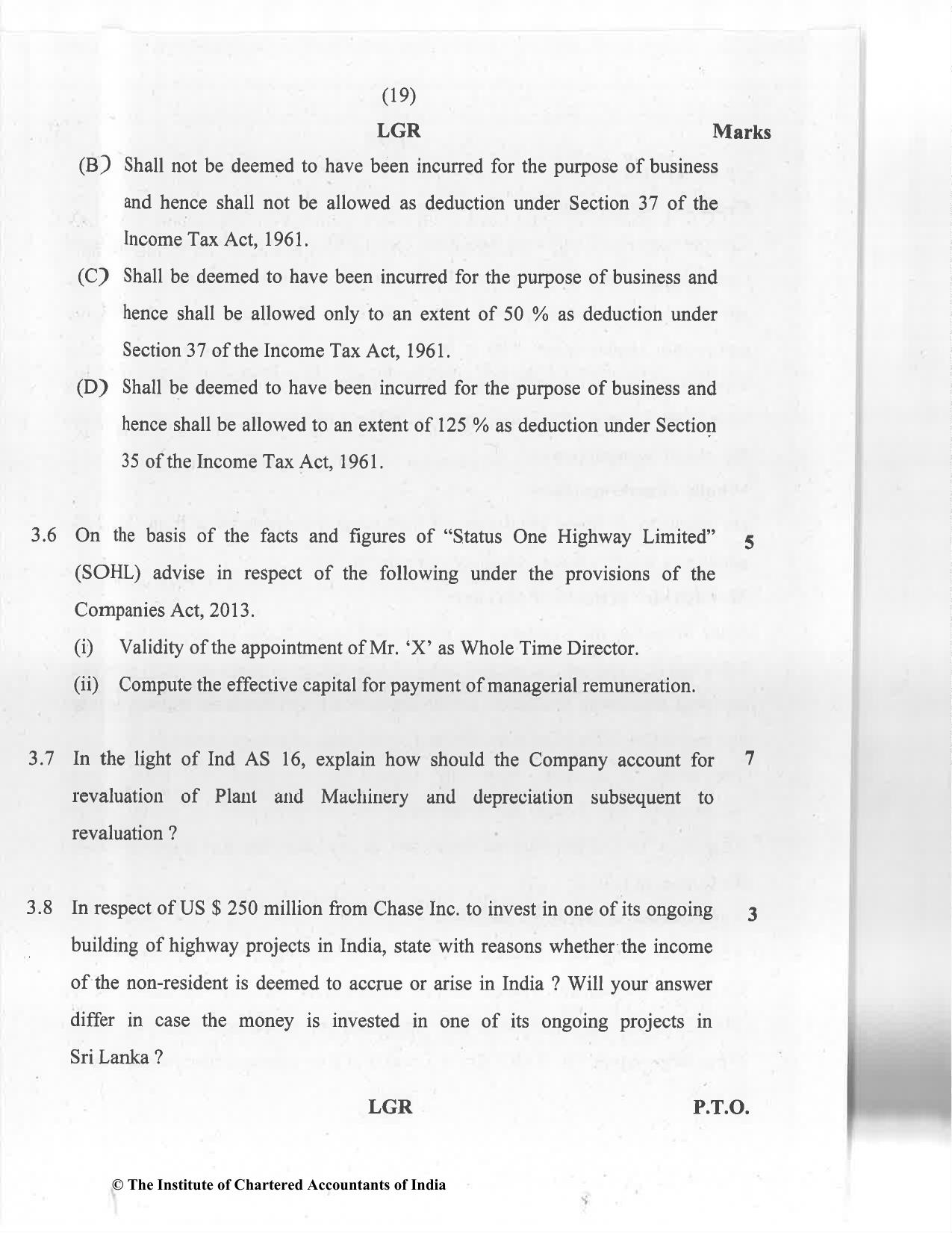CA Final Jan 2021 Question Paper - Paper 6F – Multidisciplinary Case Study - Page 19