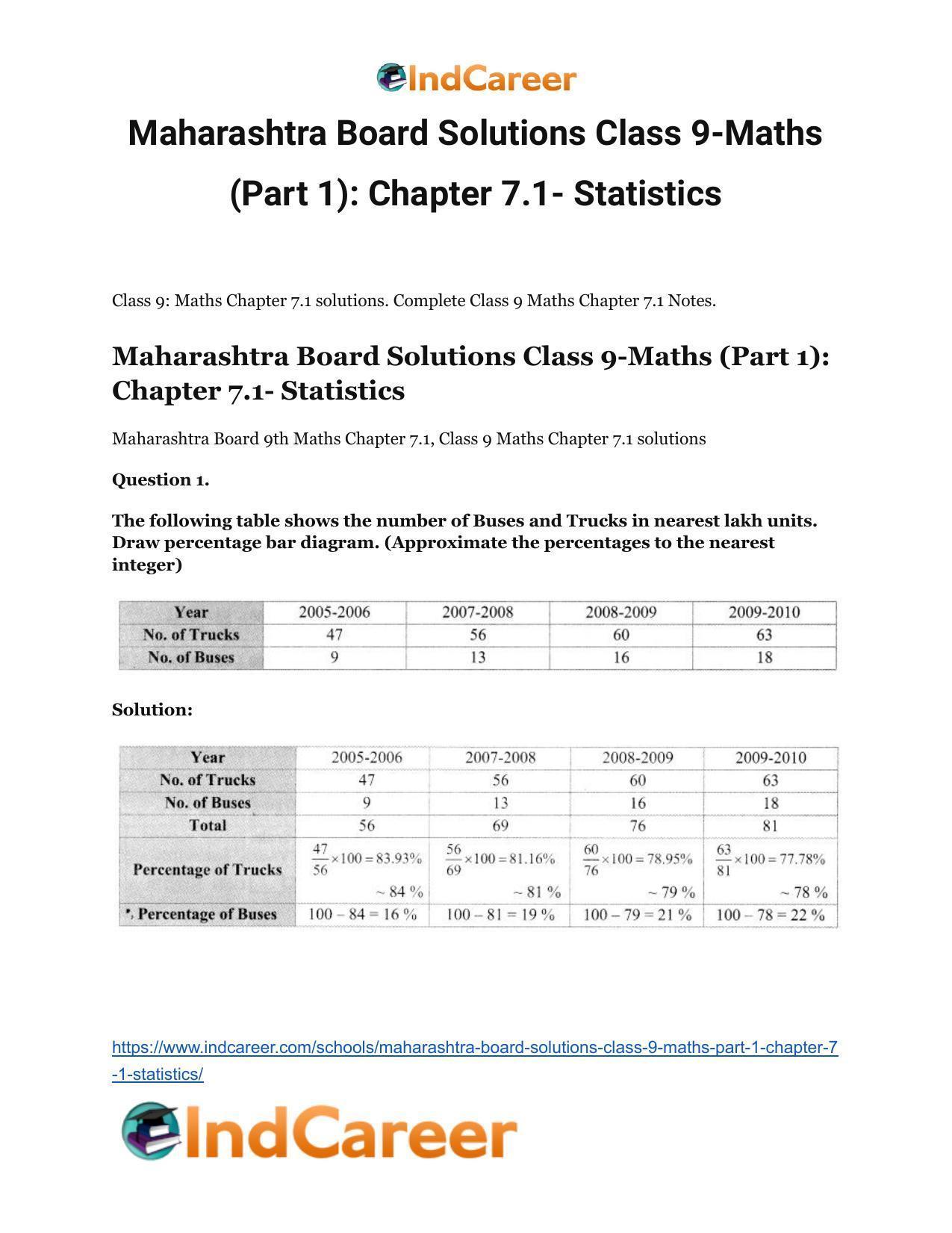 Maharashtra Board Solutions Class 9-Maths (Part 1): Chapter 7.1- Statistics - Page 2