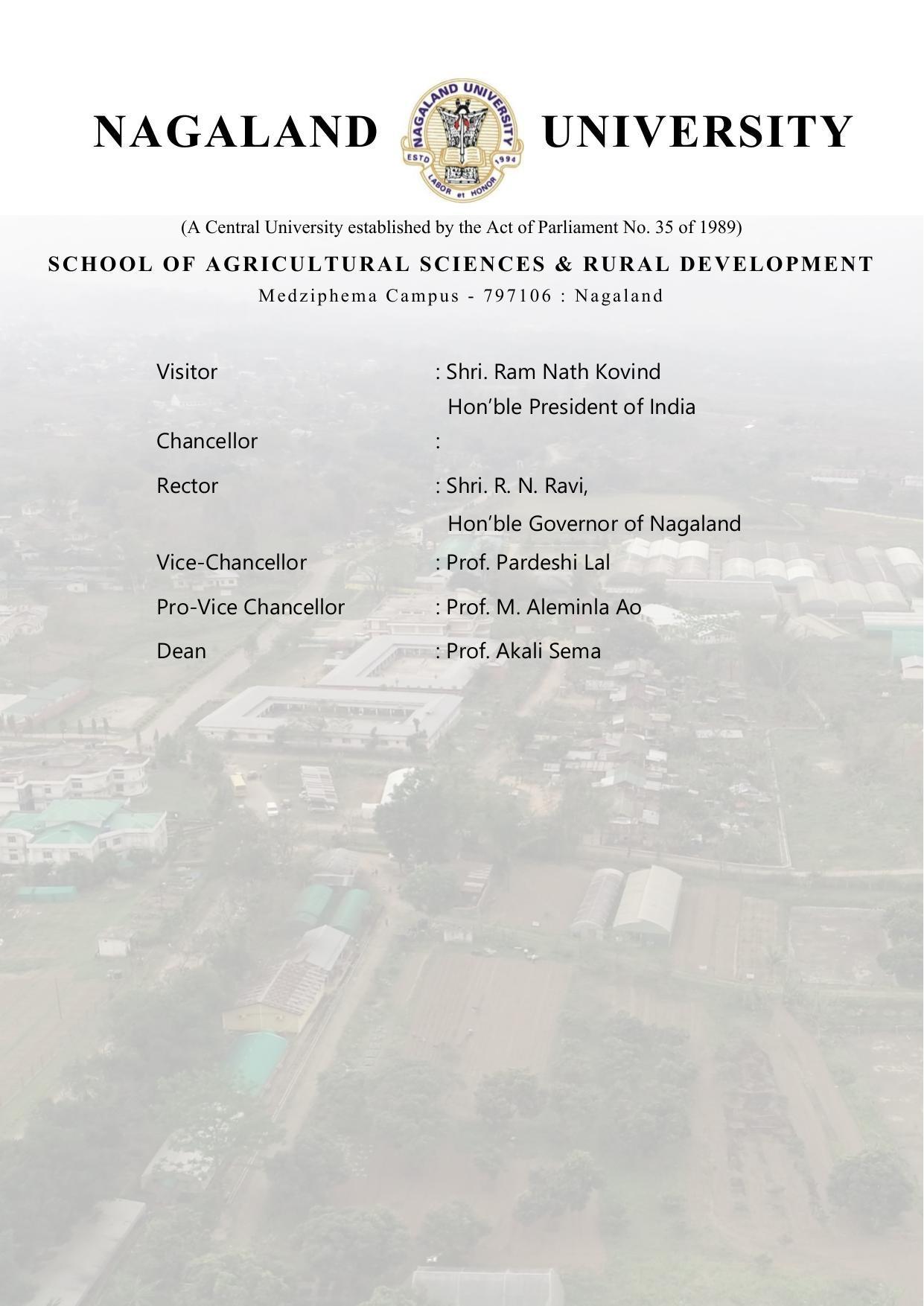 Nagaland University, Kohima SASRD brochure 2021-22 - Page 2